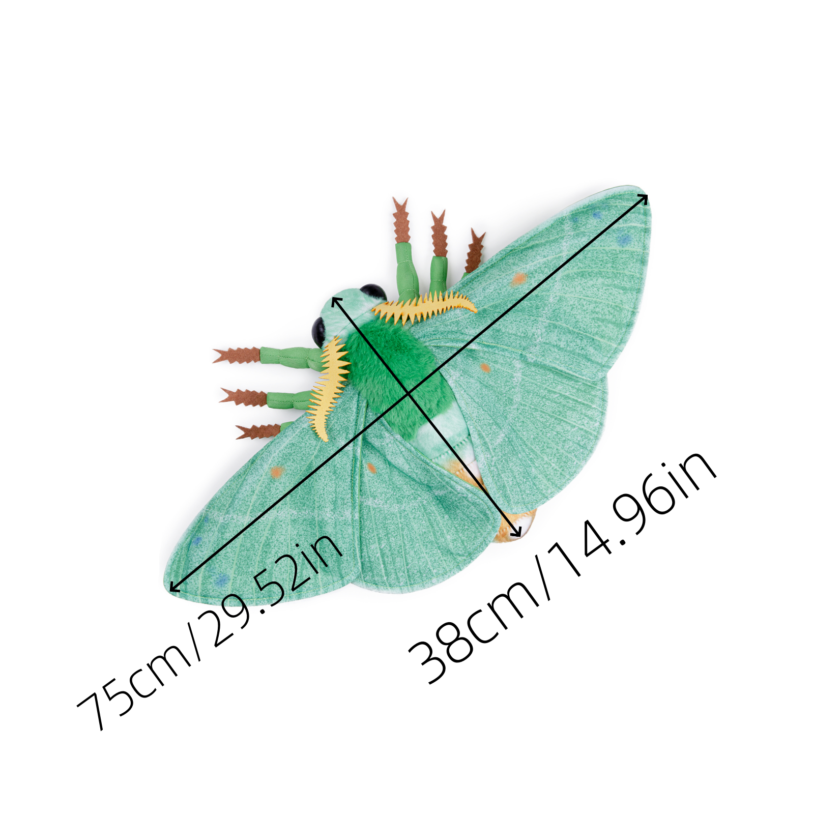 Simulation Emerald Moth Plush Toy, Realistic Emerald Moth Stuffed Animal Children's Toys