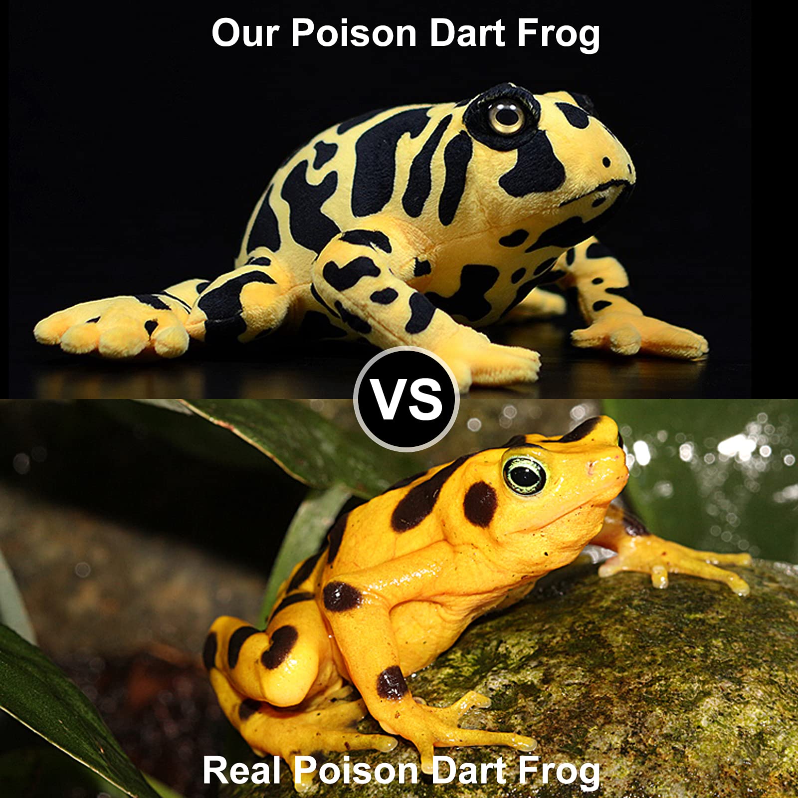 Simulation Yellow Frog Stuffed Plush Toy, Lifelike Wild Animals Poison Dart Poisondartfrog Plushie Toys