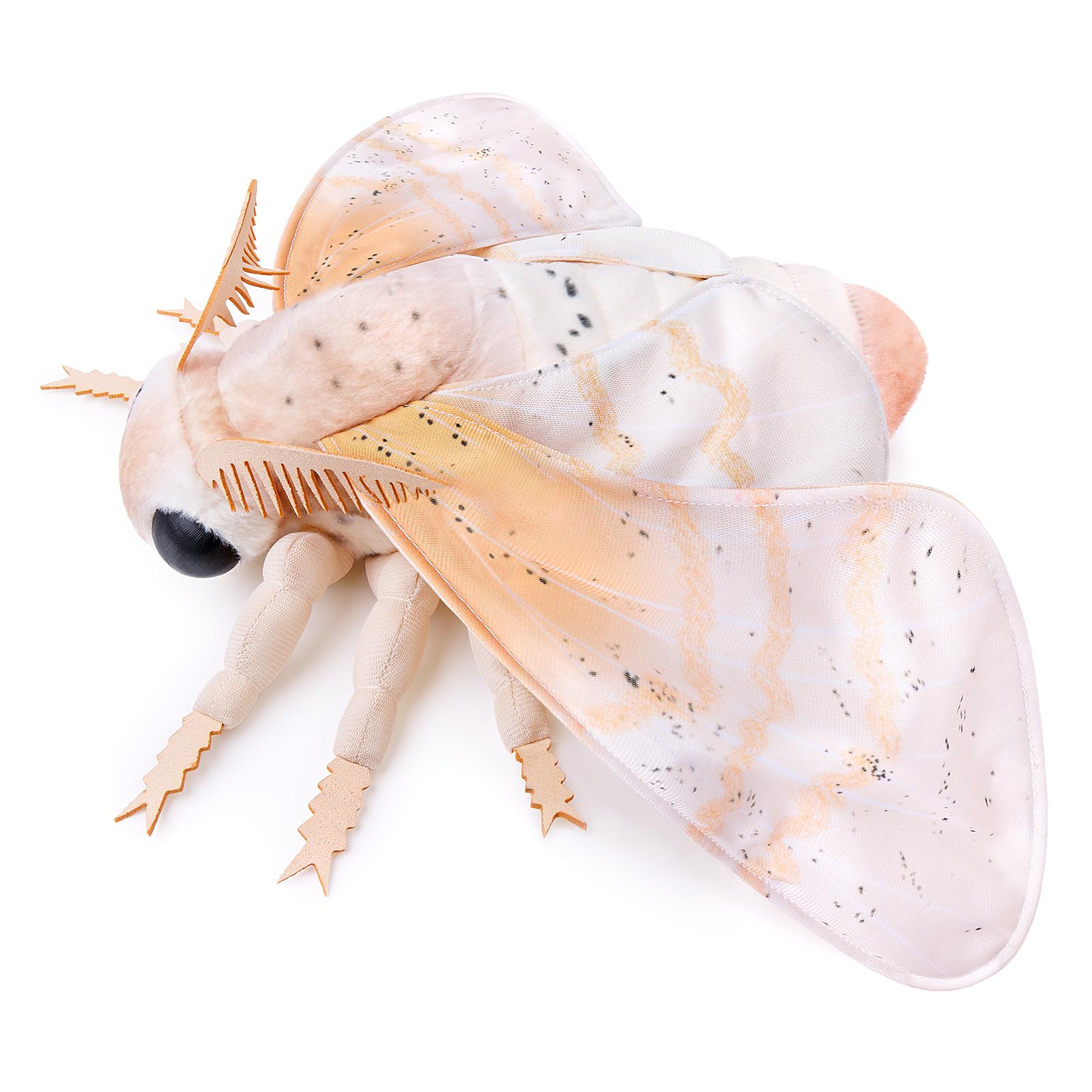 Yellow-Dusted Cream Moth Plush Toy - Realistic Yellow-Dusted Cream Moth Stuffed Animals