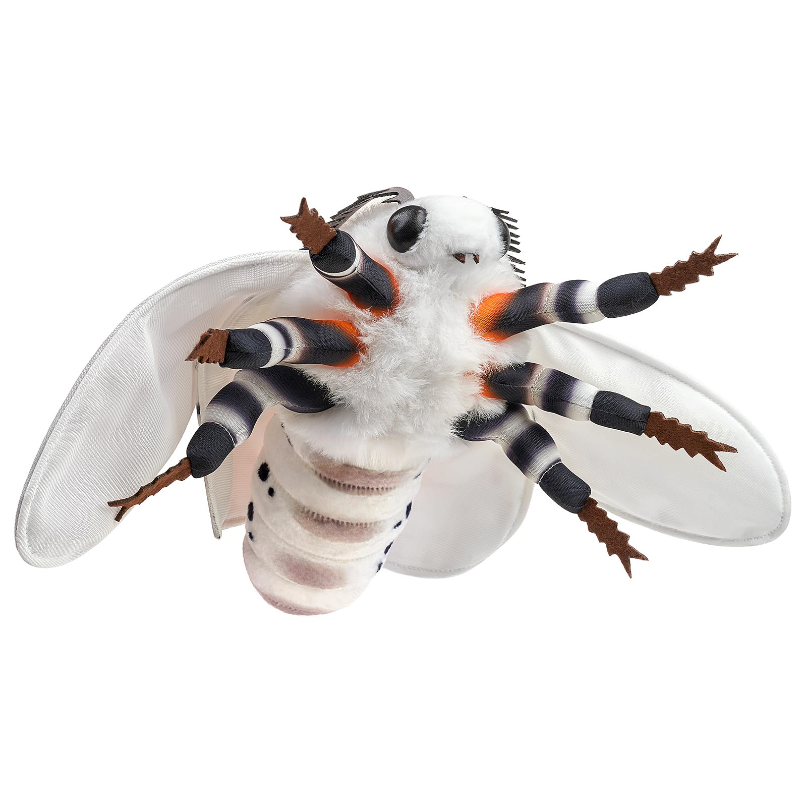 White Ermine Moth Plush Toy - Realistic White Ermine Moth Stuffed Animals 11in