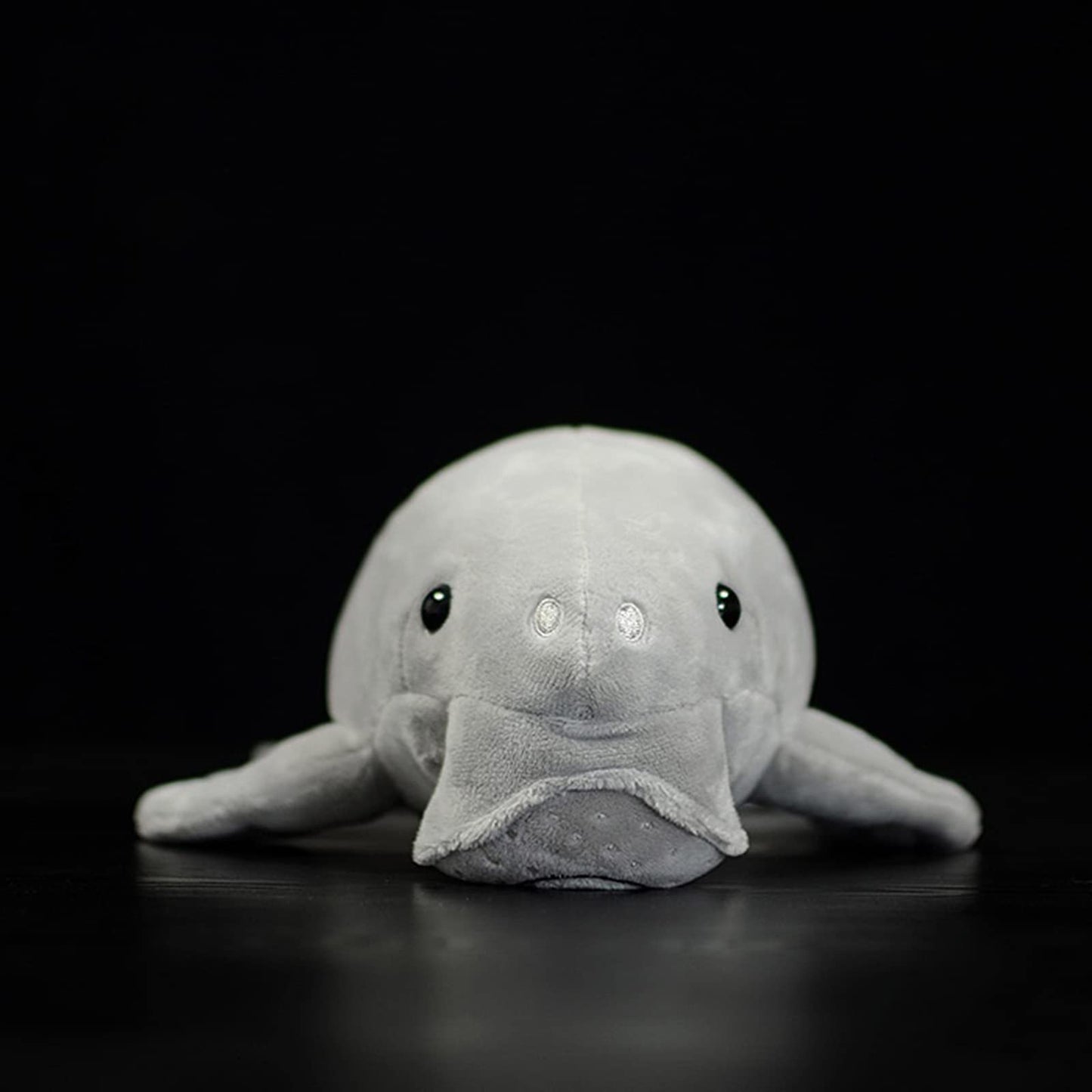 Simulation Manatee Plush Toy, Gray Long Lifelike Dugong Stuffed Toys