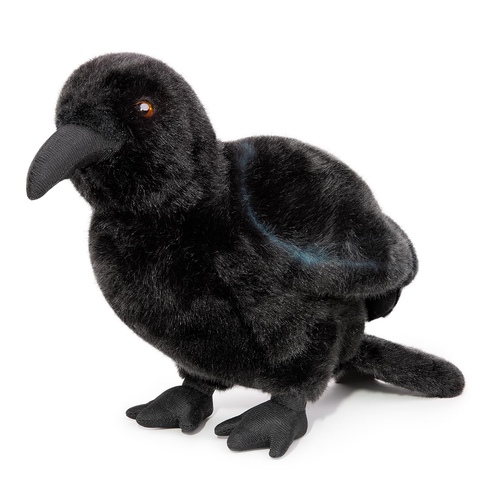 Crow Stuffed Animals, Realistic Standing Black Raven Plush Toy