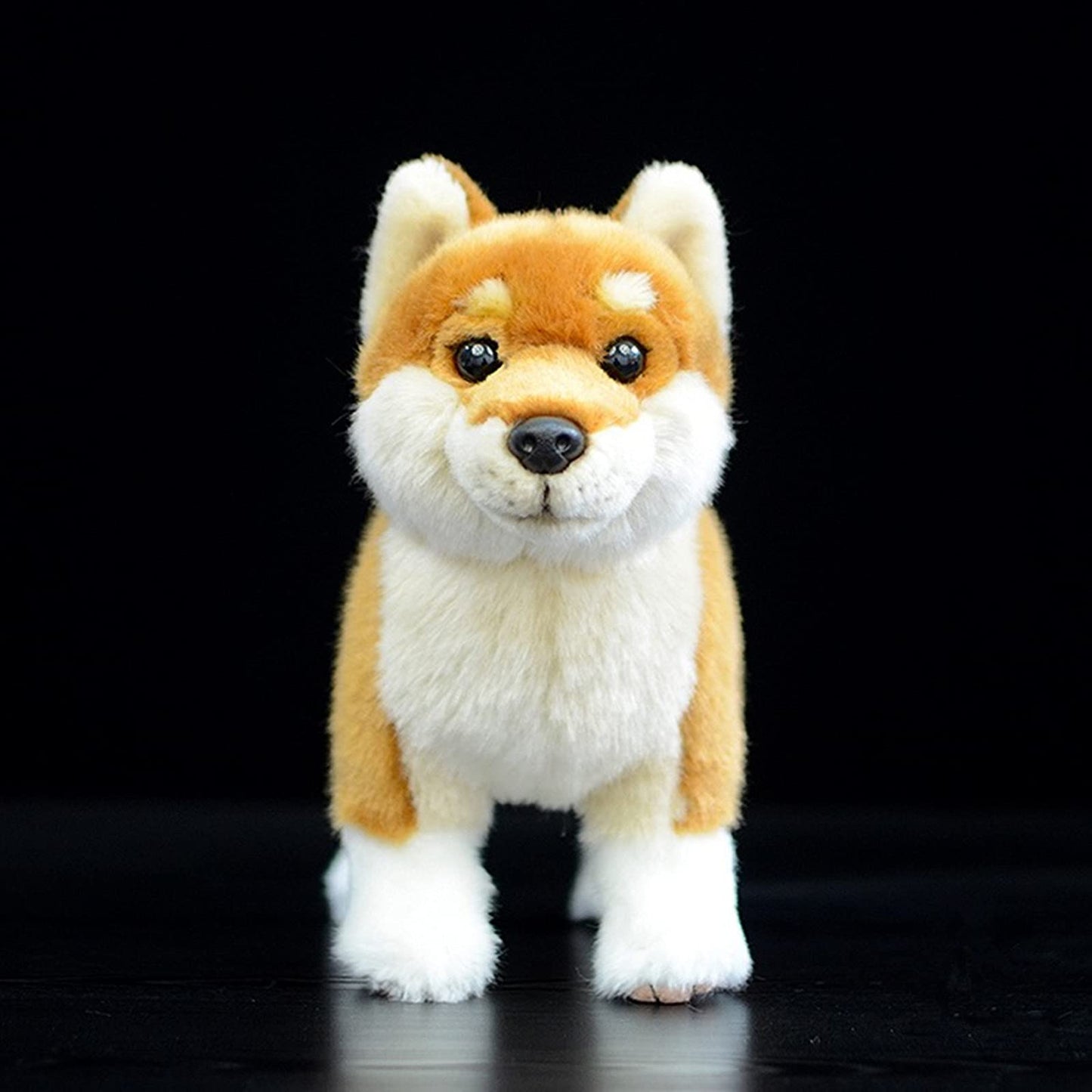 Simulation Shiba Inu Hund Plüschtier, realistisch stehend Shiba Inu Haustier Hund Stofftier süßes Hundewelpenspielzeug