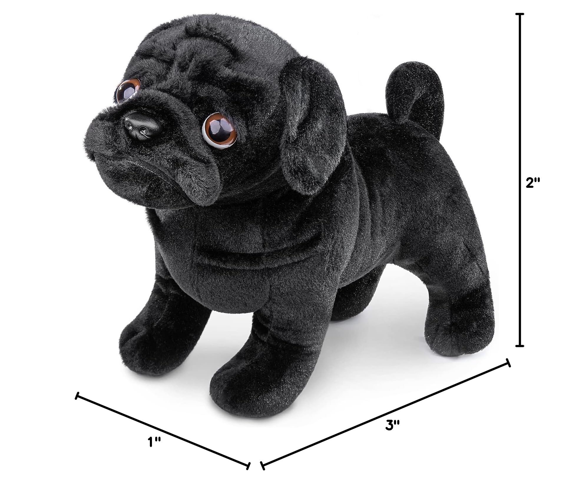 Pug Plush Toy, Realistic Standing Pug Dog Stuffed Animal