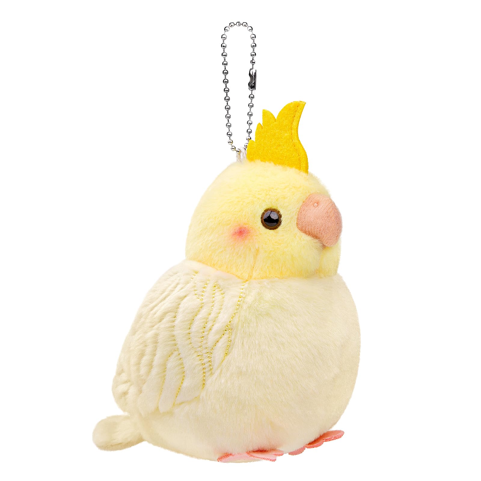 White Cockatiel Plush Toy, Cute White Cockatiel Stuffed Animals Keychain Toy
