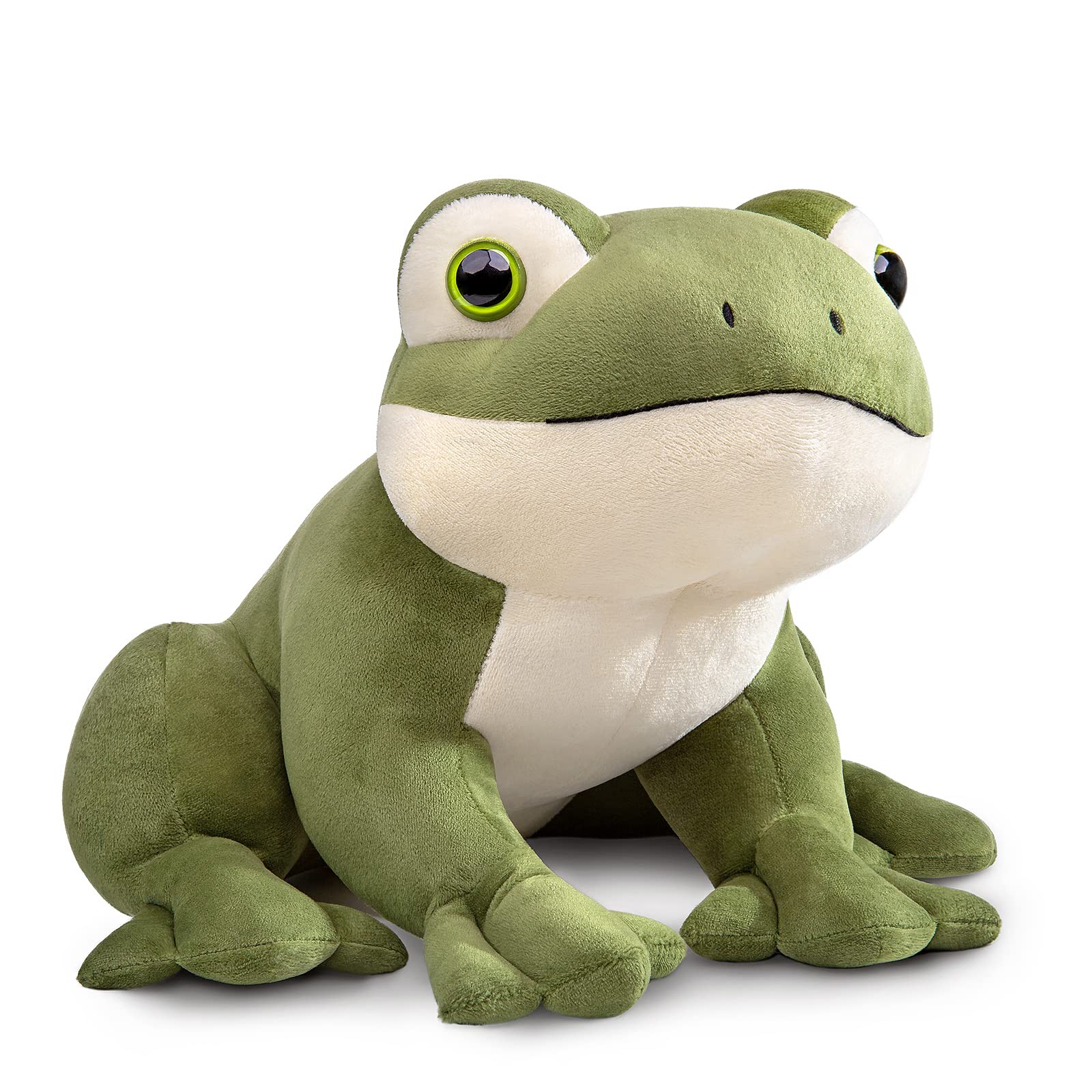 Simulation Frog Plush Toy, Lifelike Green Frog Stuffed Animals Reptilian Plushie Toys