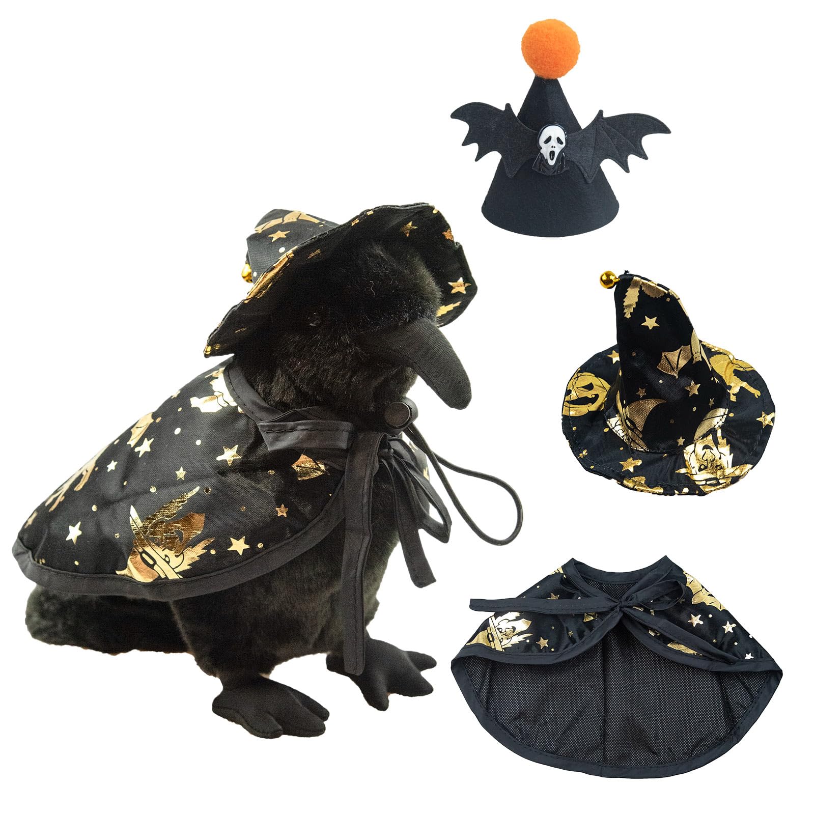 Crow Stuffed Animals, Realistic Standing Black Raven Plush Toy