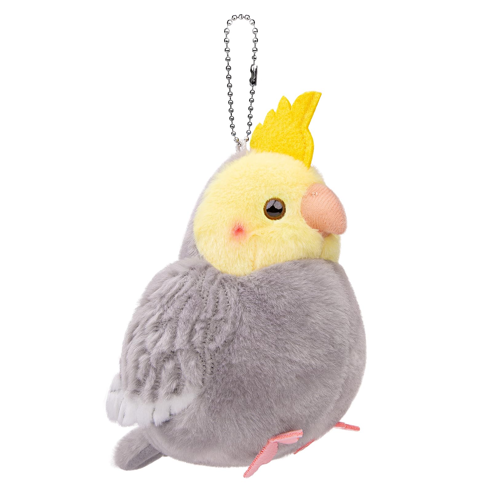 White Cockatiel Plush Toy, Cute White Cockatiel Stuffed Animals Keychain Toy