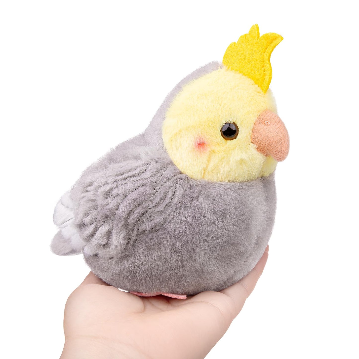White Cockatiel Plush Toy, Cute White Cockatiel Stuffed Animals Keychain Toy