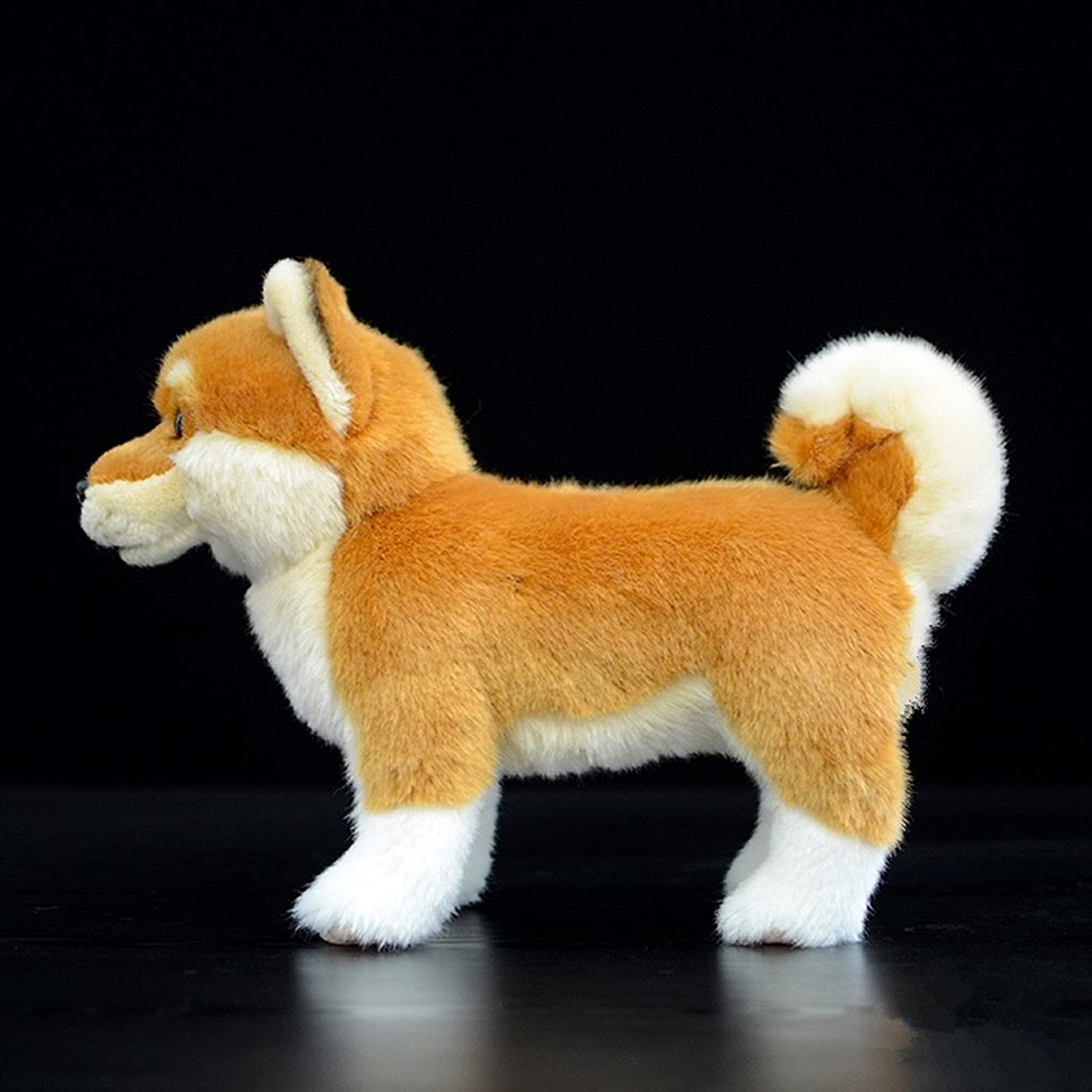 Simulation Shiba Inu Hund Plüschtier, realistisch stehend Shiba Inu Haustier Hund Stofftier süßes Hundewelpenspielzeug