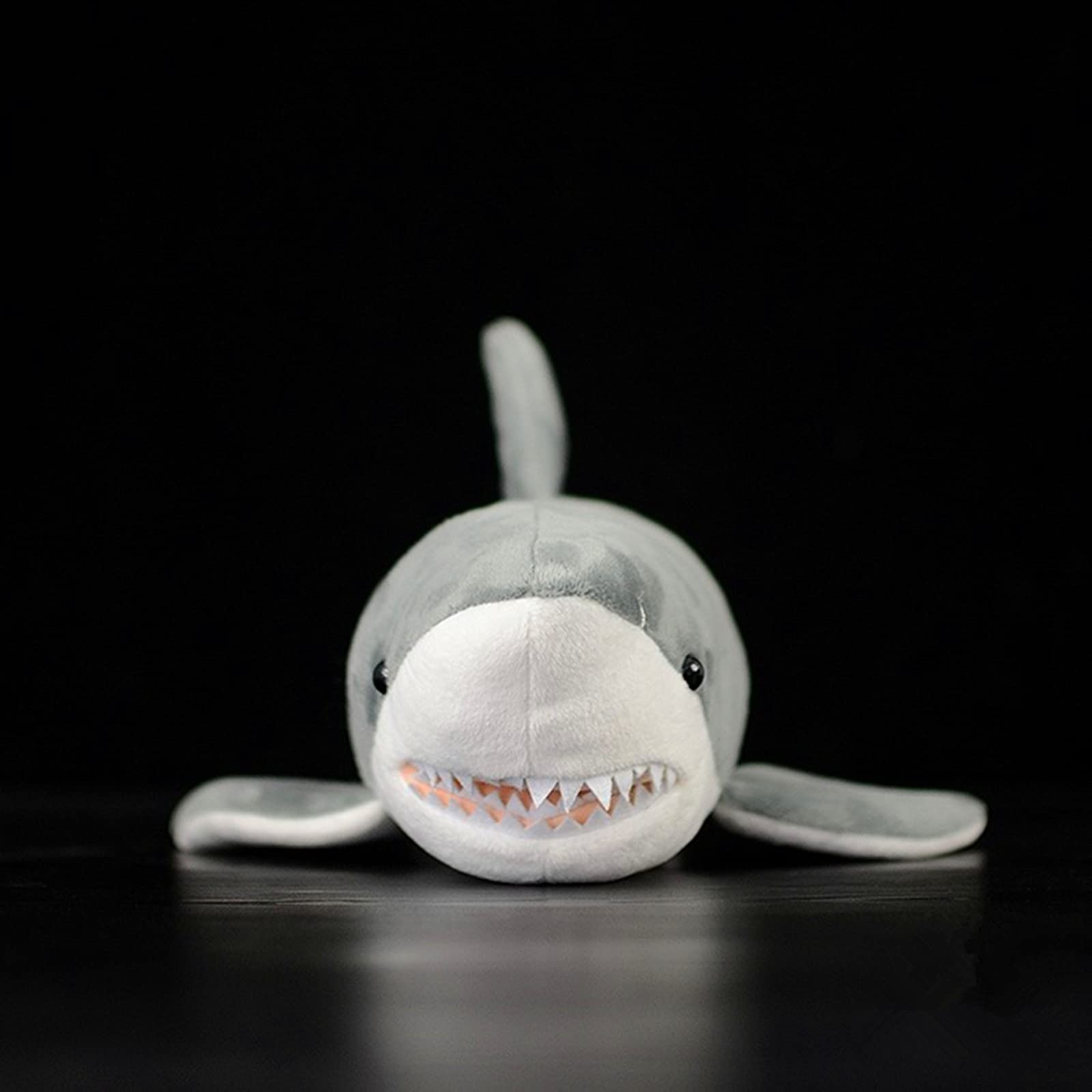 Simulation Great White Shark Plush Toy, Grey Lifelike Long Great White Shark Stuffed Toys