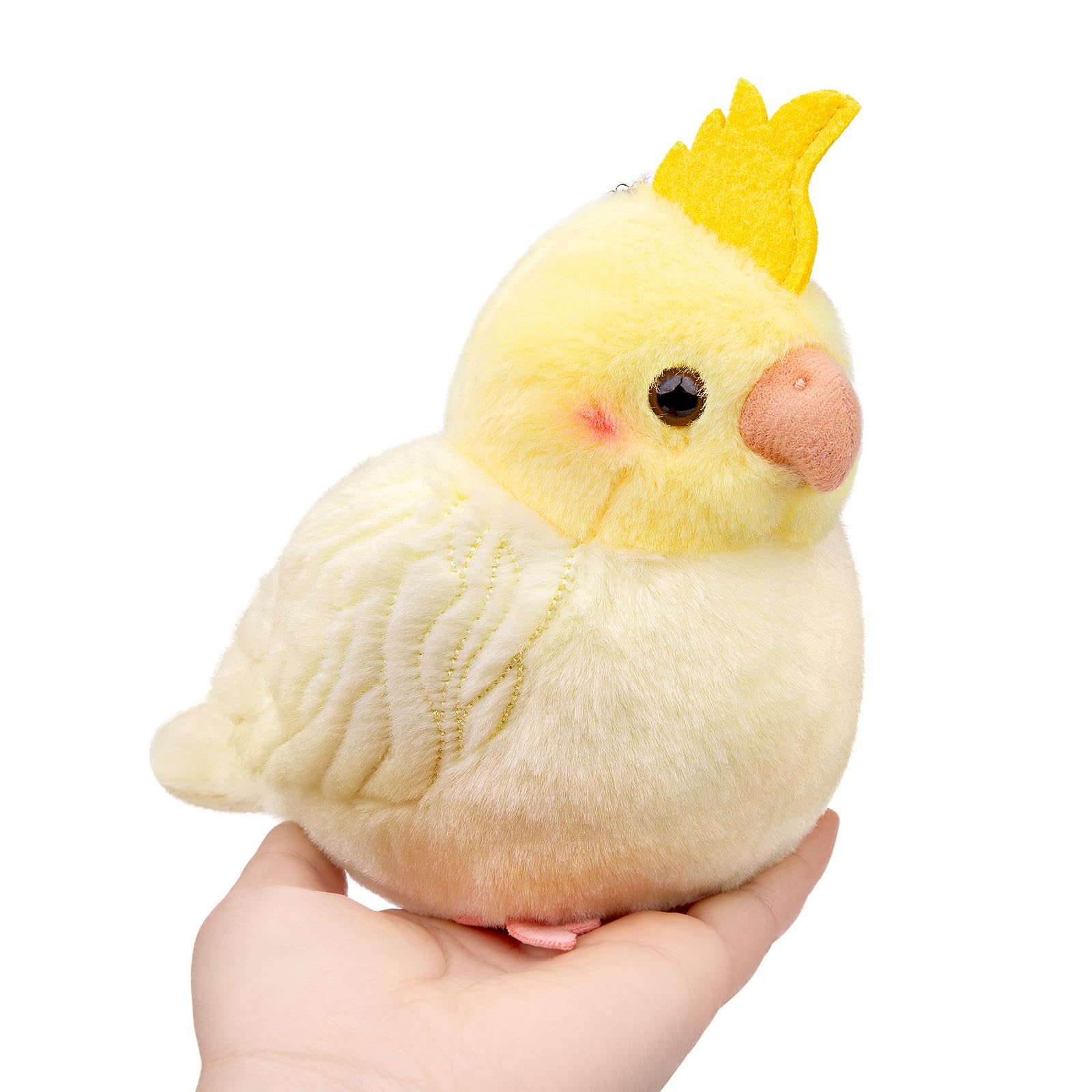 White Cockatiel Plush Toy, Cute White Cockatiel Stuffed Animals Keychain Toy