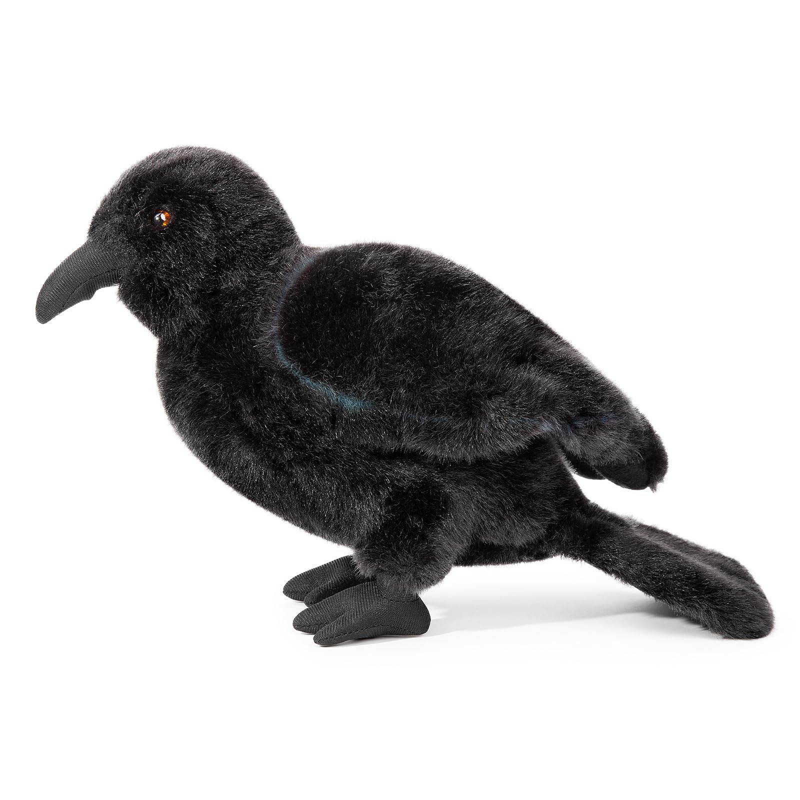 Crow Stuffed Animals, Realistic Standing Black Raven Plush Toy