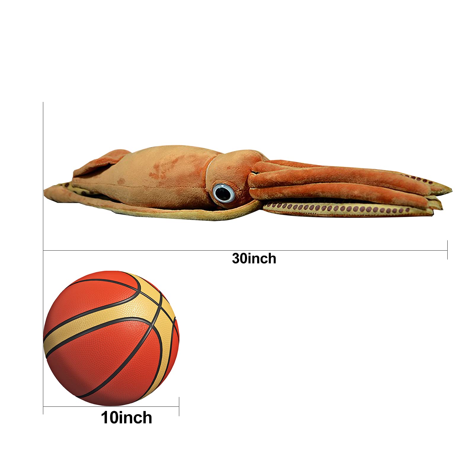 Simulation Squid Plush Toy, Soft Cuttlefish Stuffed Animal, 30 inch Soft Toy for Kids