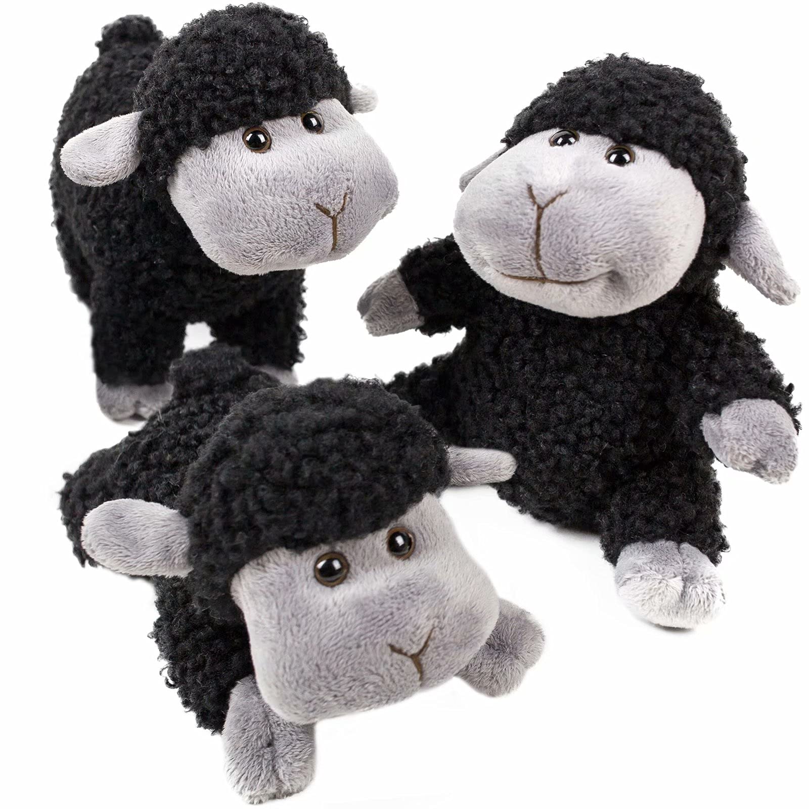 3 Pcs Stuffed Sheep Animals, 6.5 inch - 8.8 inch Cute Lamb Plush Toy as Gift for Your Kids (Sitting, Standing, Lying)