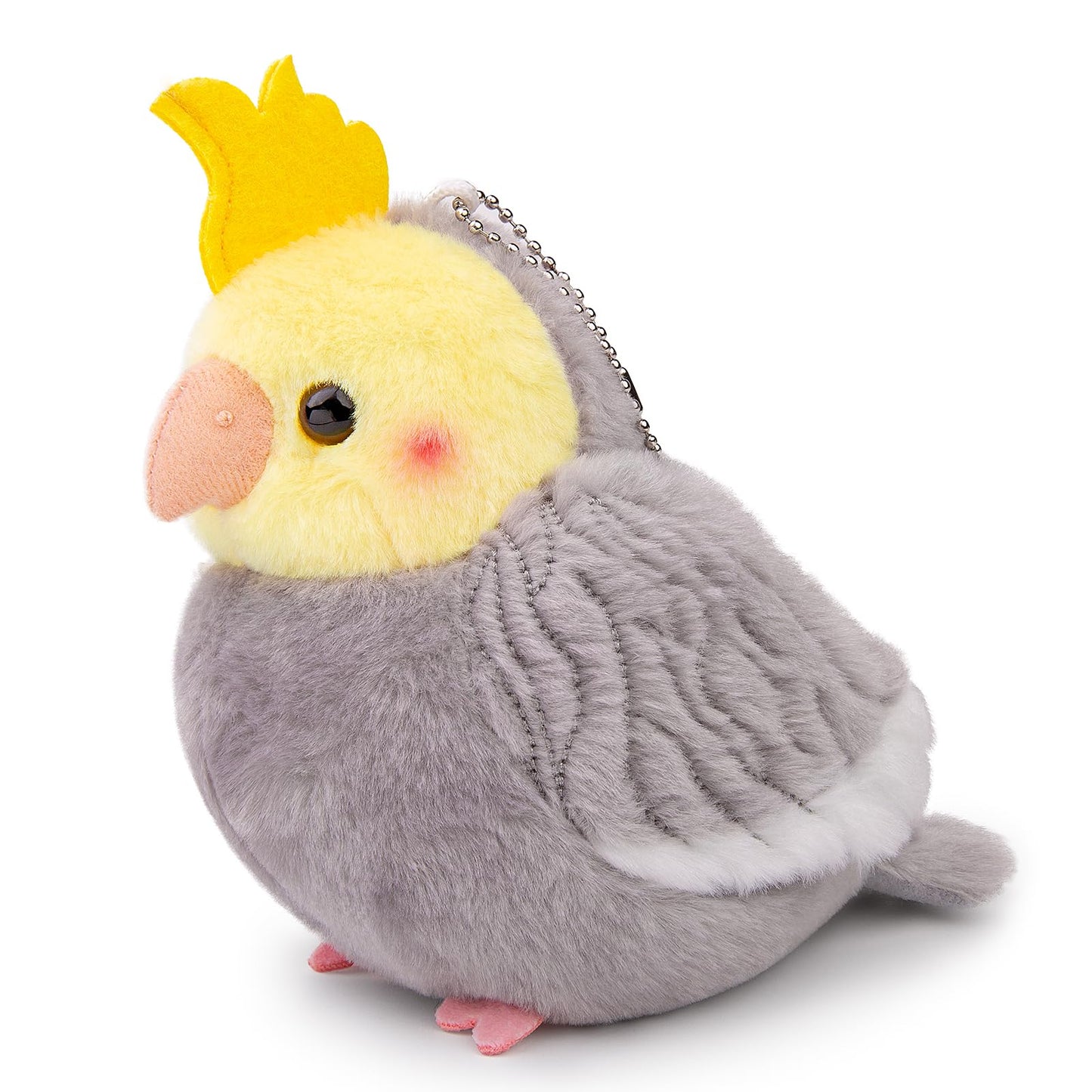 White Cockatiel Plush Toy, Cute White Cockatiel Stuffed Animals Keychain Toy
