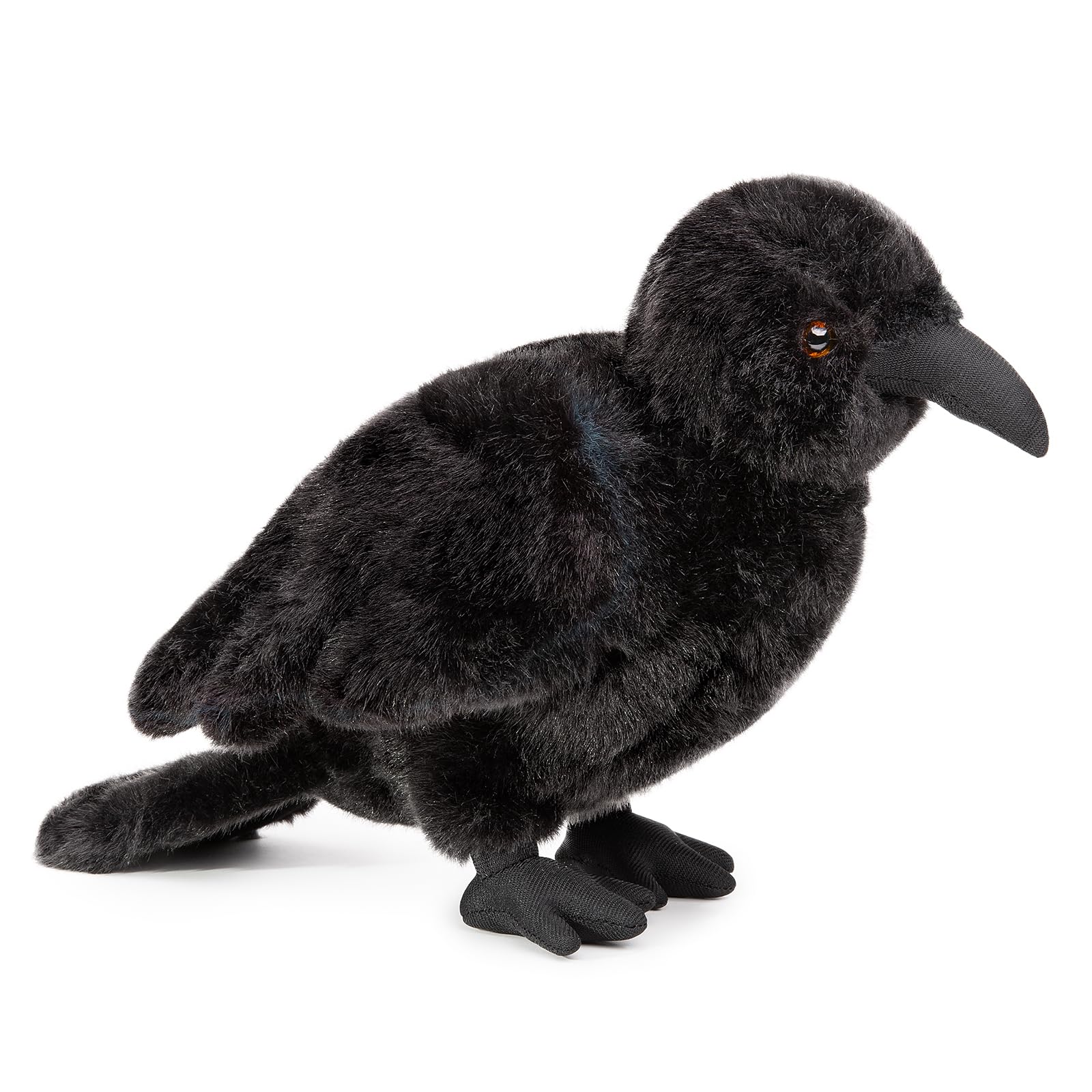 Crow Stuffed Animals, Realistic Standing Black Raven Plush Toy