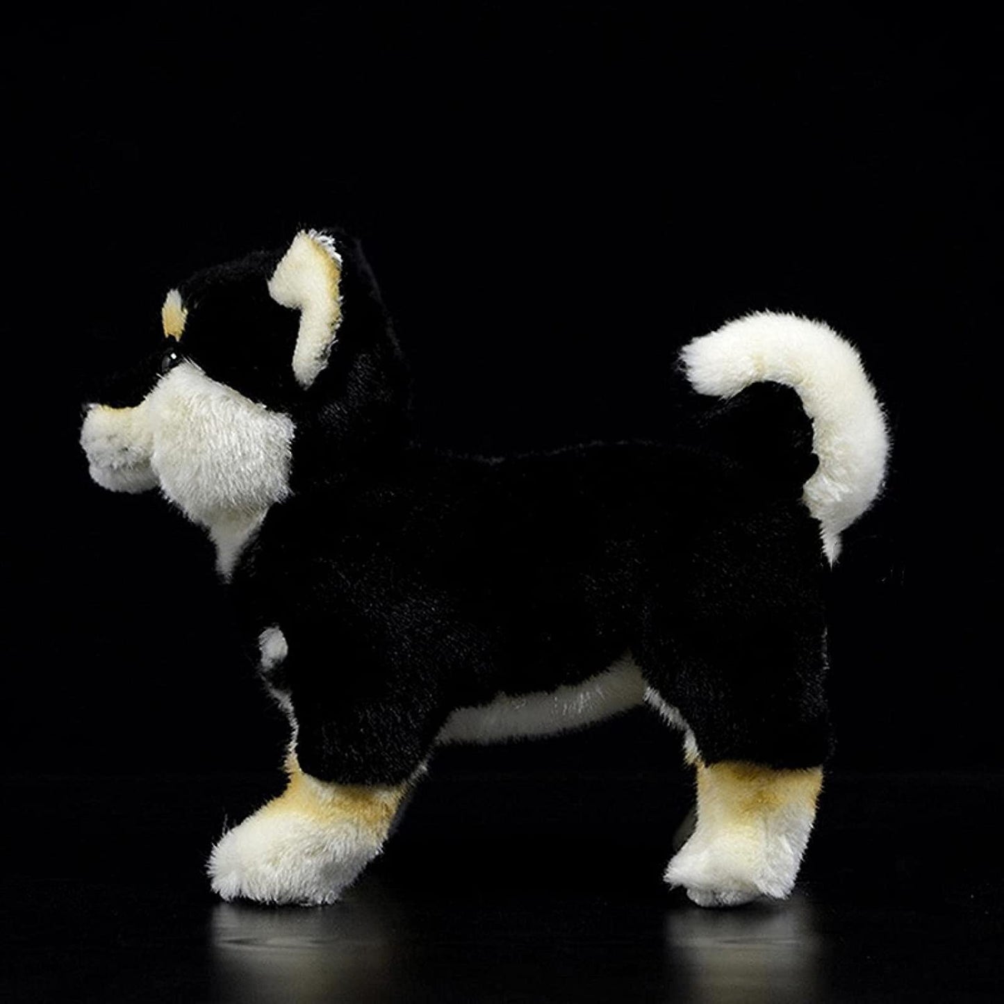 Simulation Shiba Inu Hund Plüschtier, realistisch stehend Shiba Inu Haustier Hund Stofftier süßes Hundewelpenspielzeug