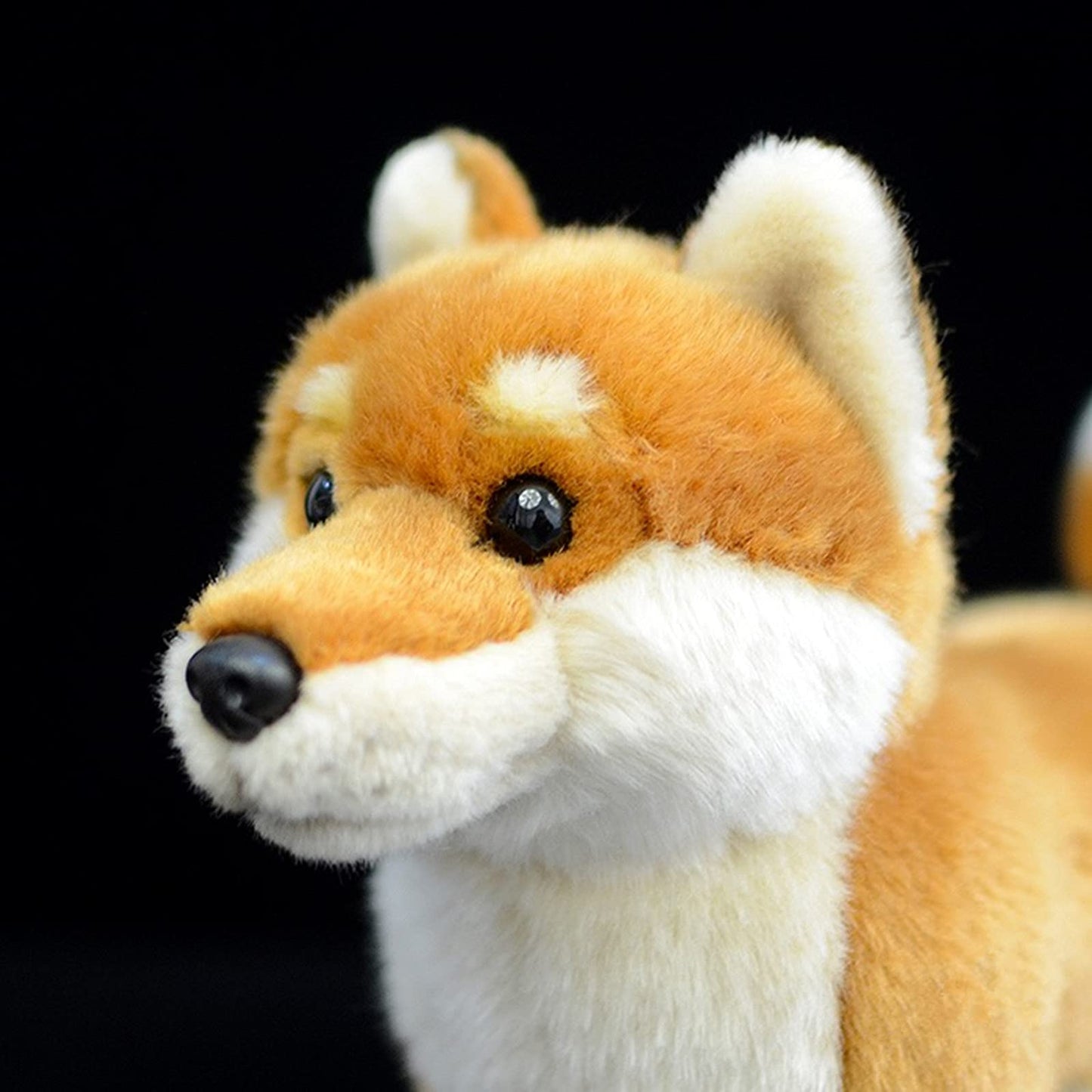 Simulation Shiba Inu Hund Plüschtier, realistisch stehend Shiba Inu Haustier Hund Stofftier süßes Hundewelpenspielzeug