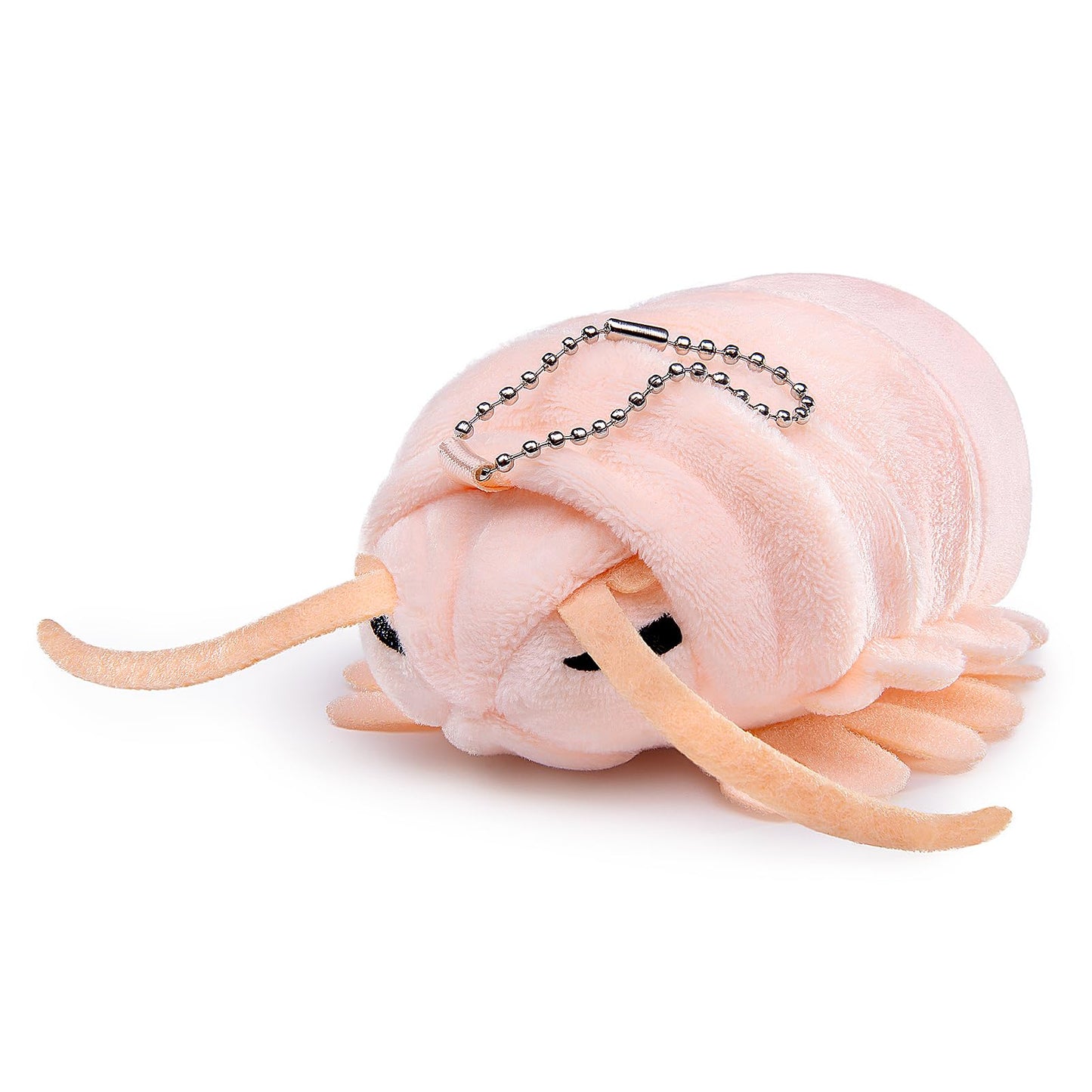 Isopod Plush Keychain Toy, Realistic Grey Isopod Stuffed Animals Keyring Pendant