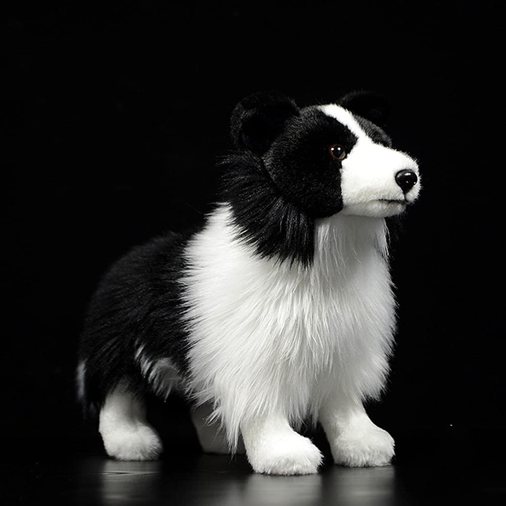 Simulation Border Collie Plush Toy, Standing Border Collie Puppy Dog Stuffed Animal