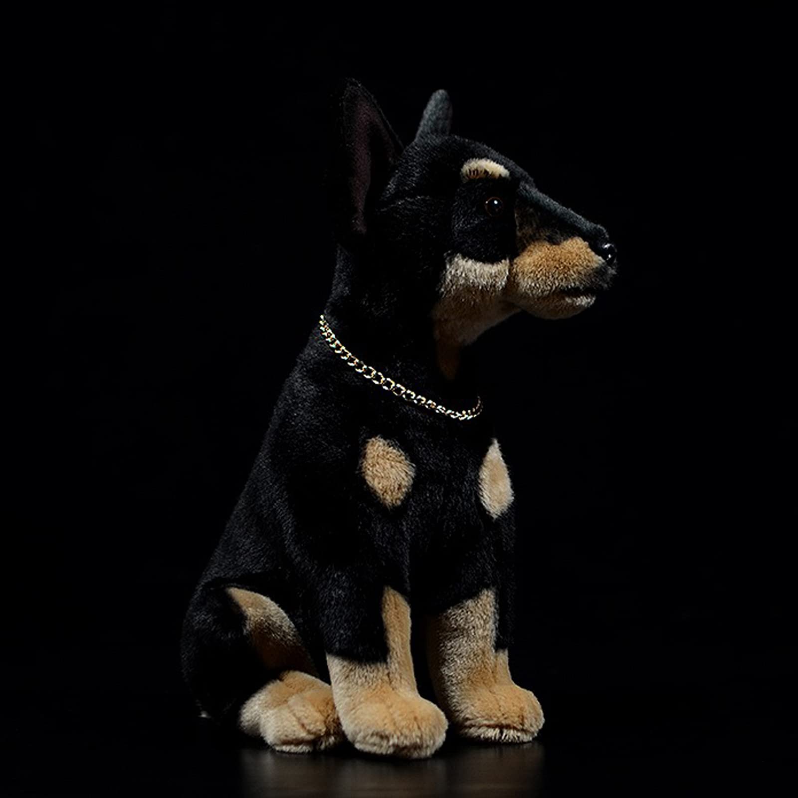 Simulation Doberman Stuffed Animal Puppy Dog Plush Toy