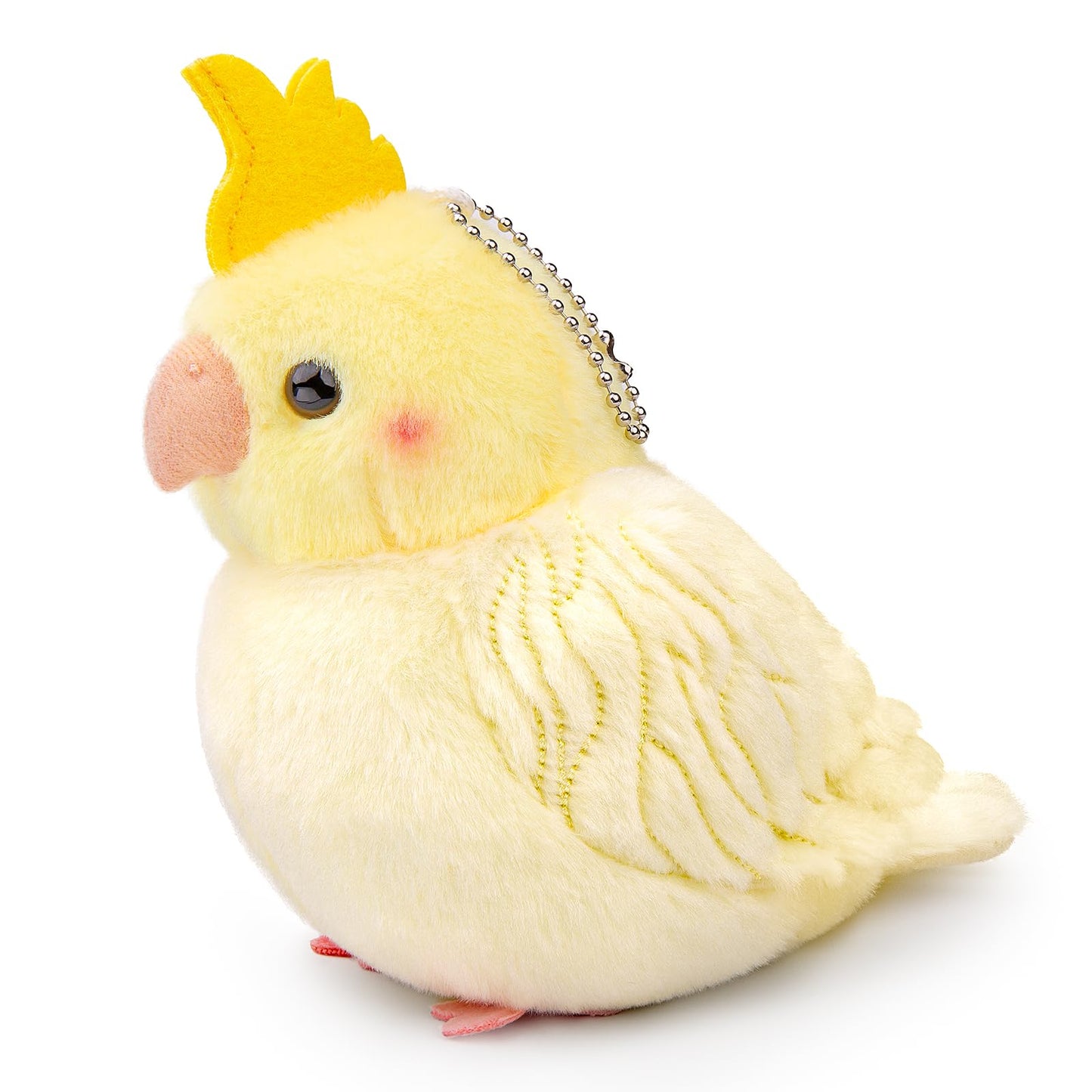 White Cockatiel Plush Toy, Cute White Cockatiel Stuffed Animals Keychain Toy