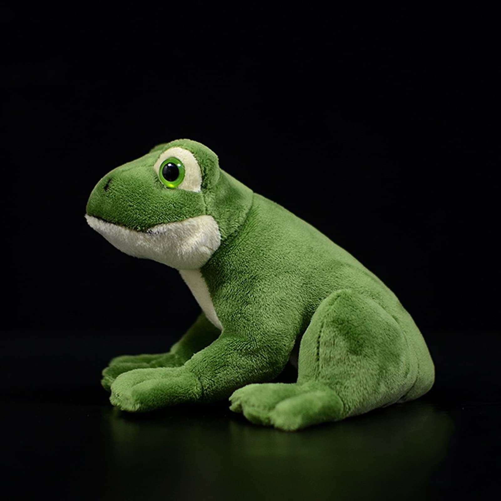 Simulation Frog Plush Toy, Lifelike Green Frog Stuffed Animals Reptilian Plushie Toys