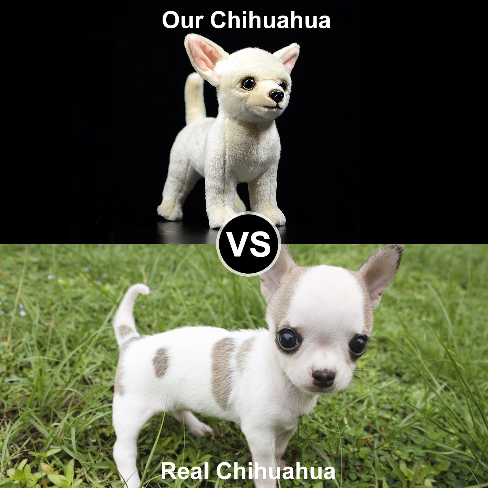 Simulation Chihuahua Dog Stuffed Animal, Cute Chihuahua Dog Plush Toy