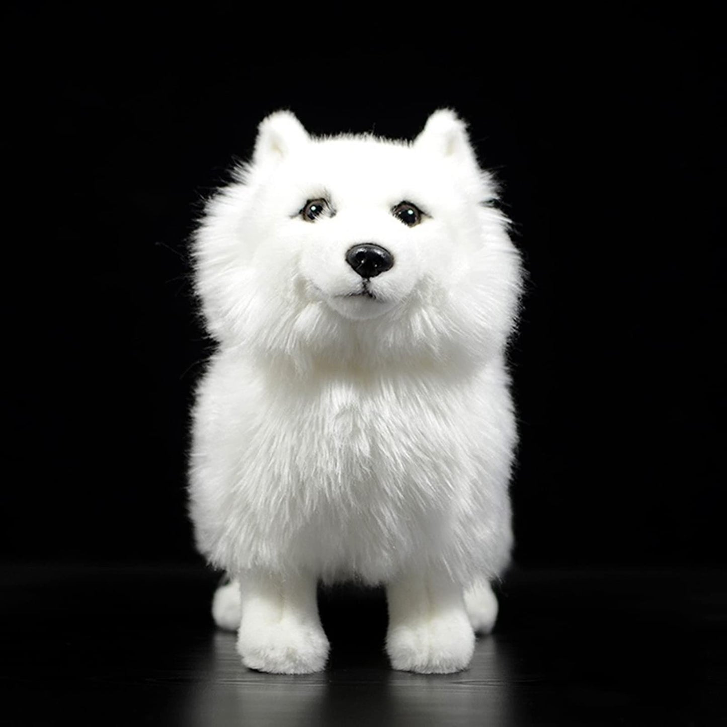 Simulation Samoyed Plush Toy, Standing White Samoyed Pet Dog Stuffed Animal