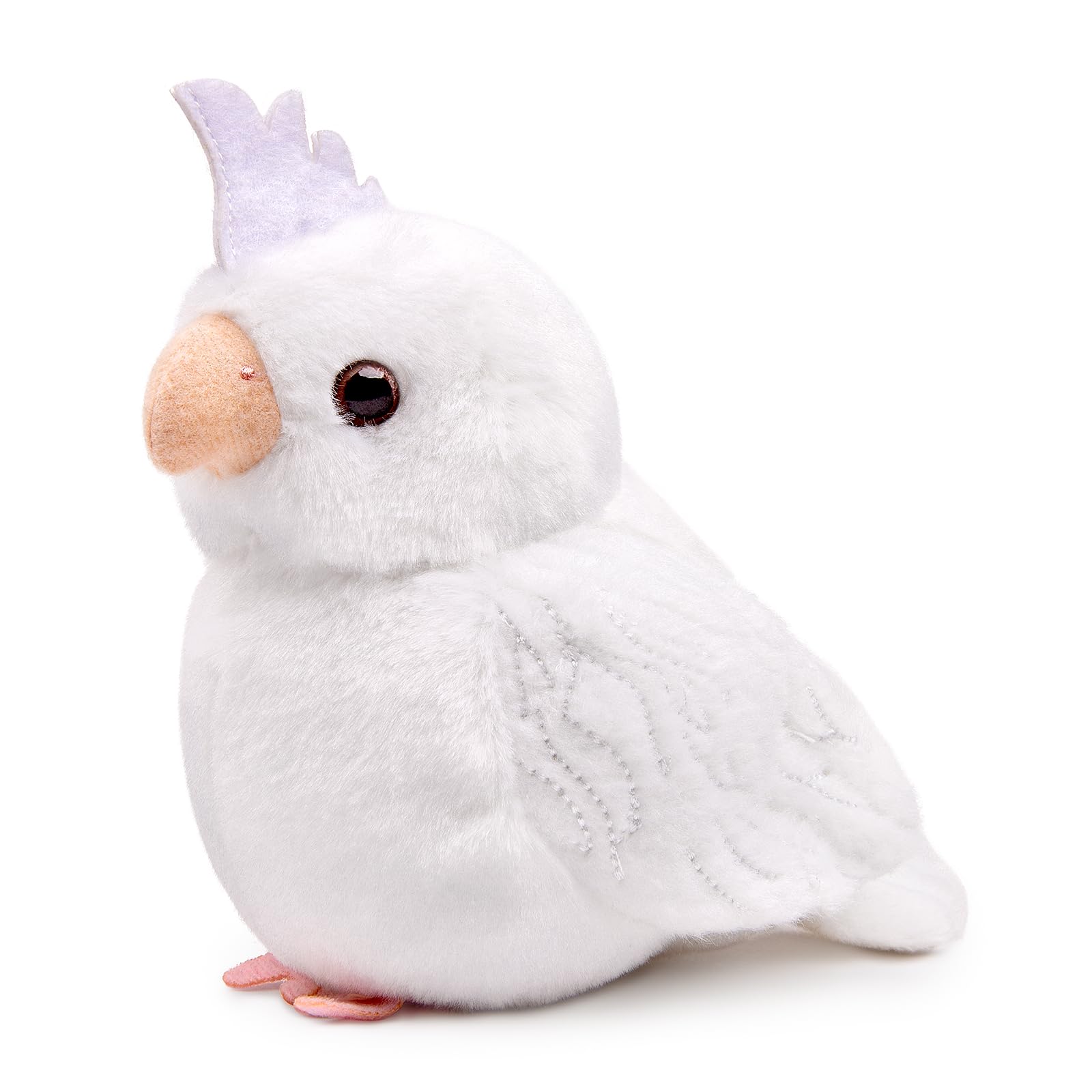 White Cockatiel Plush Toy, Cute White Cockatiel Stuffed Animals Keychain Toy