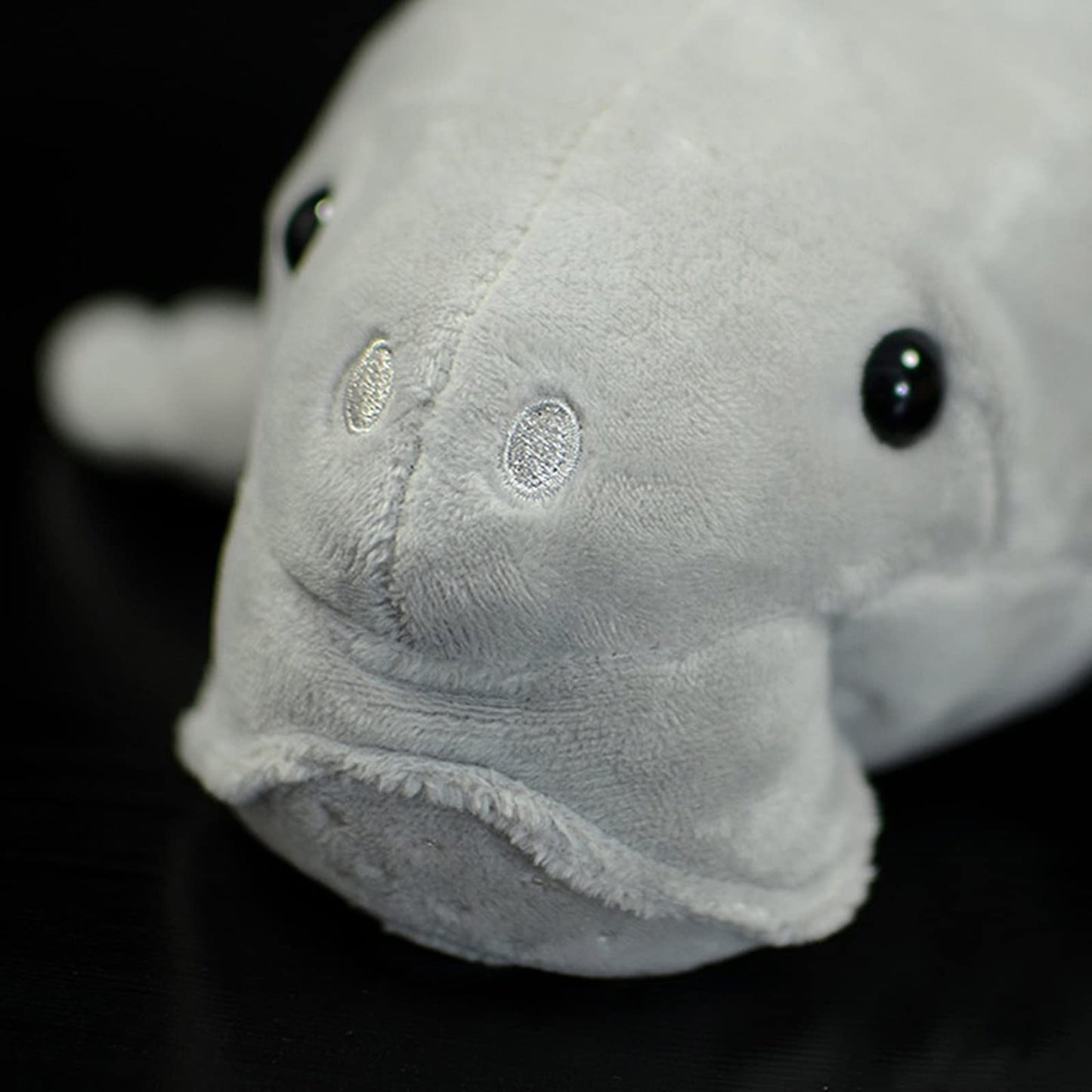 Simulation Manatee Plush Toy, Gray Long Lifelike Dugong Stuffed Toys