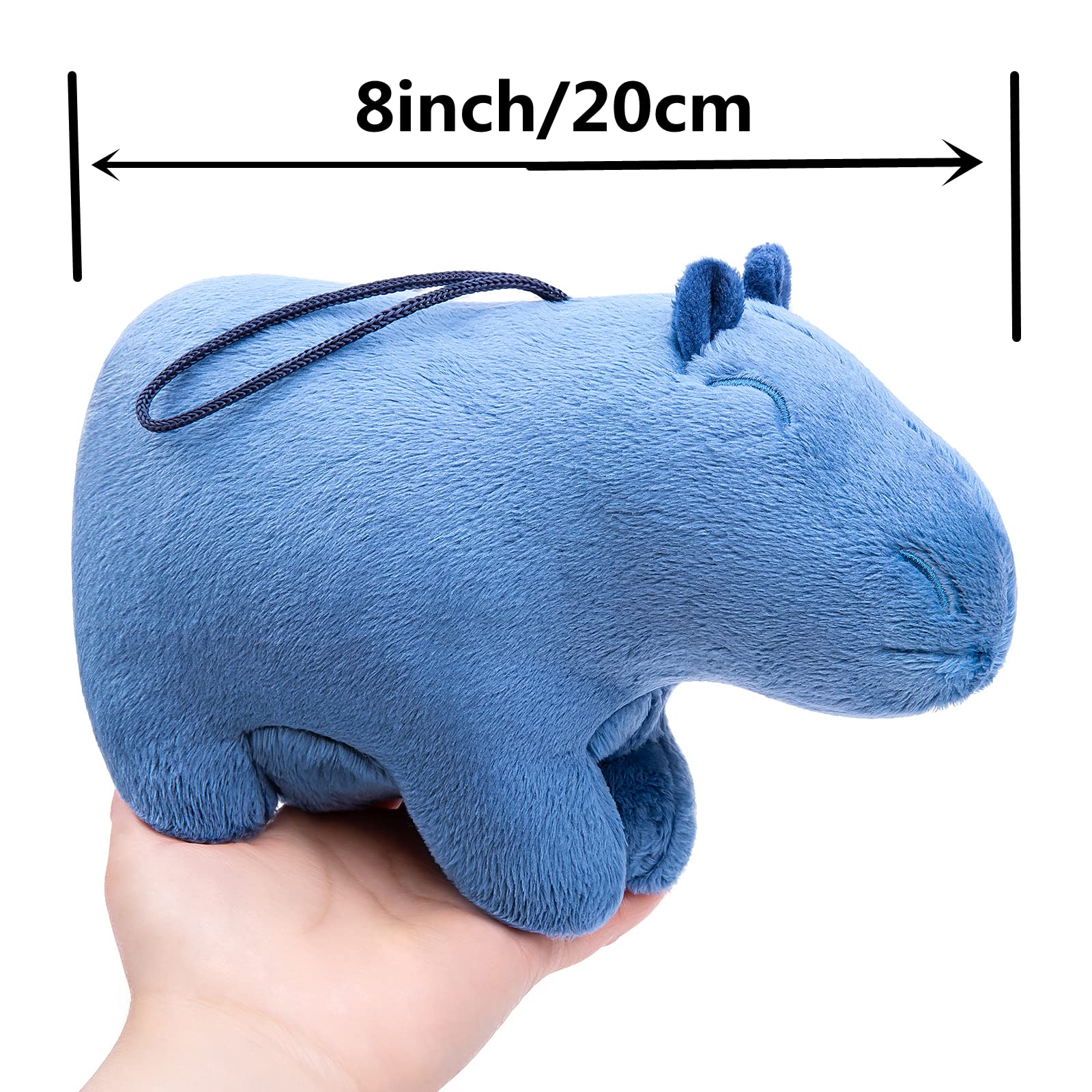 Capybara Stuffed Animals, Lifelike Little 8” Blue Capybara Plush Toy