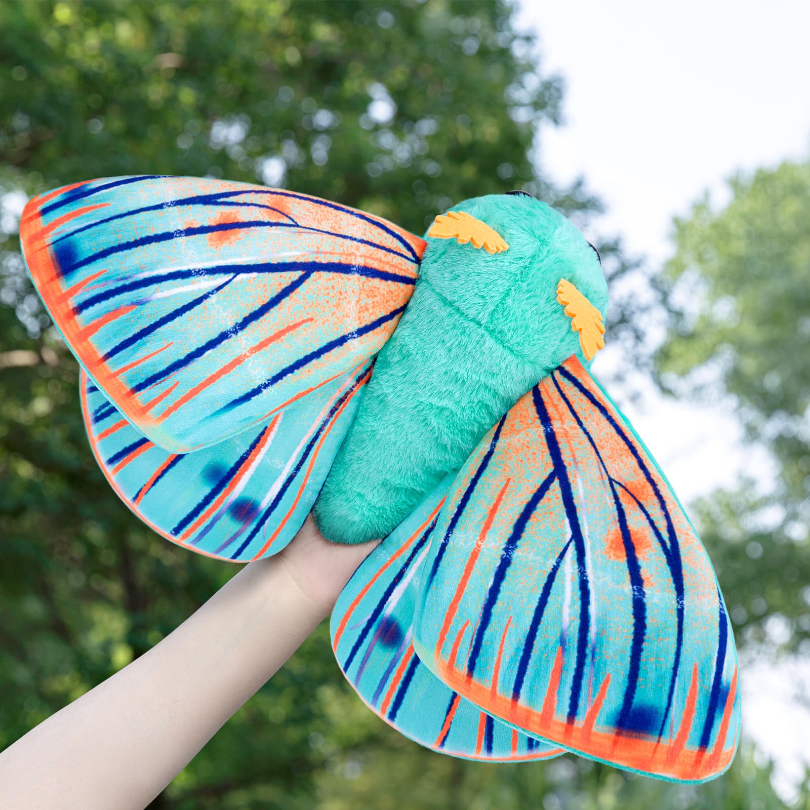 Cute Light Green Moth Plush Doll Handmade Stuffed Animals Toy