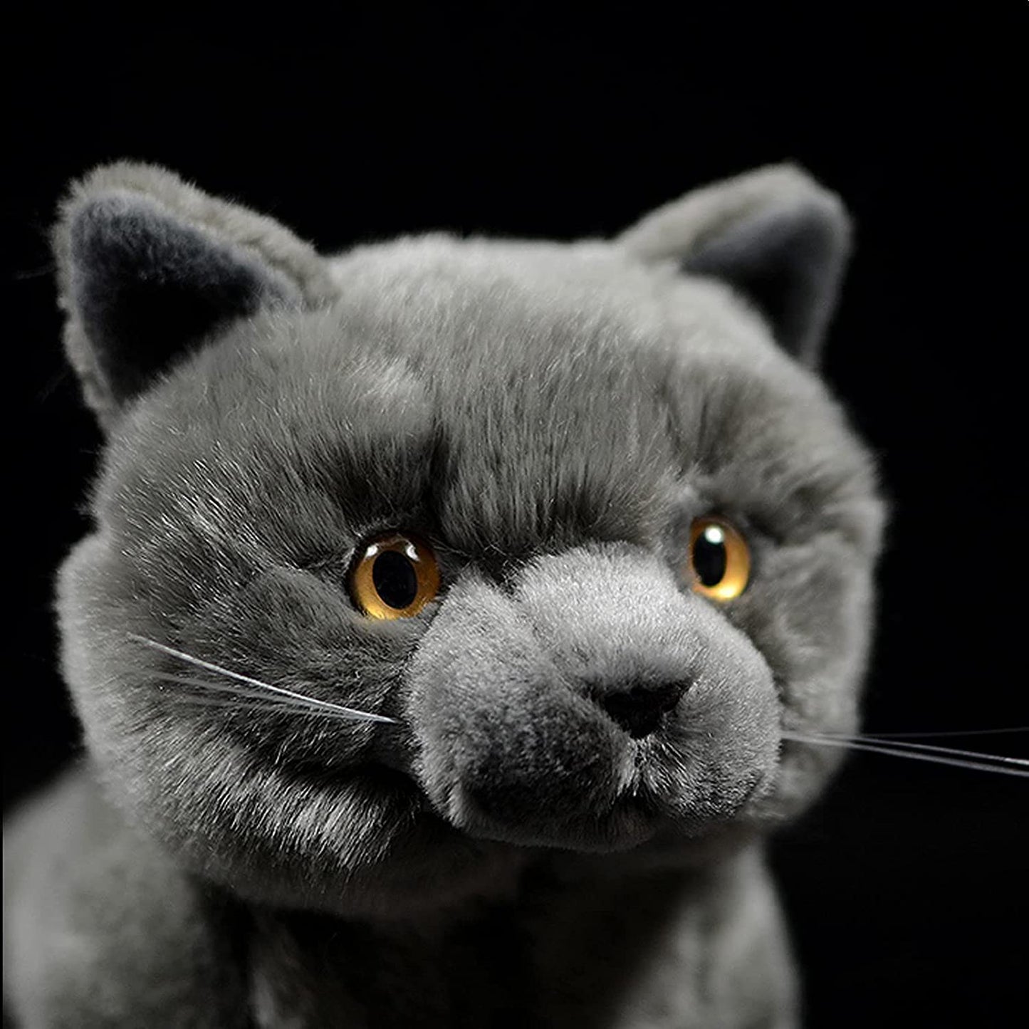 British Short Cat Stuffed Animal, British Short Cat Plush Toy Grey Cat, Soft Toy Cat for Kids