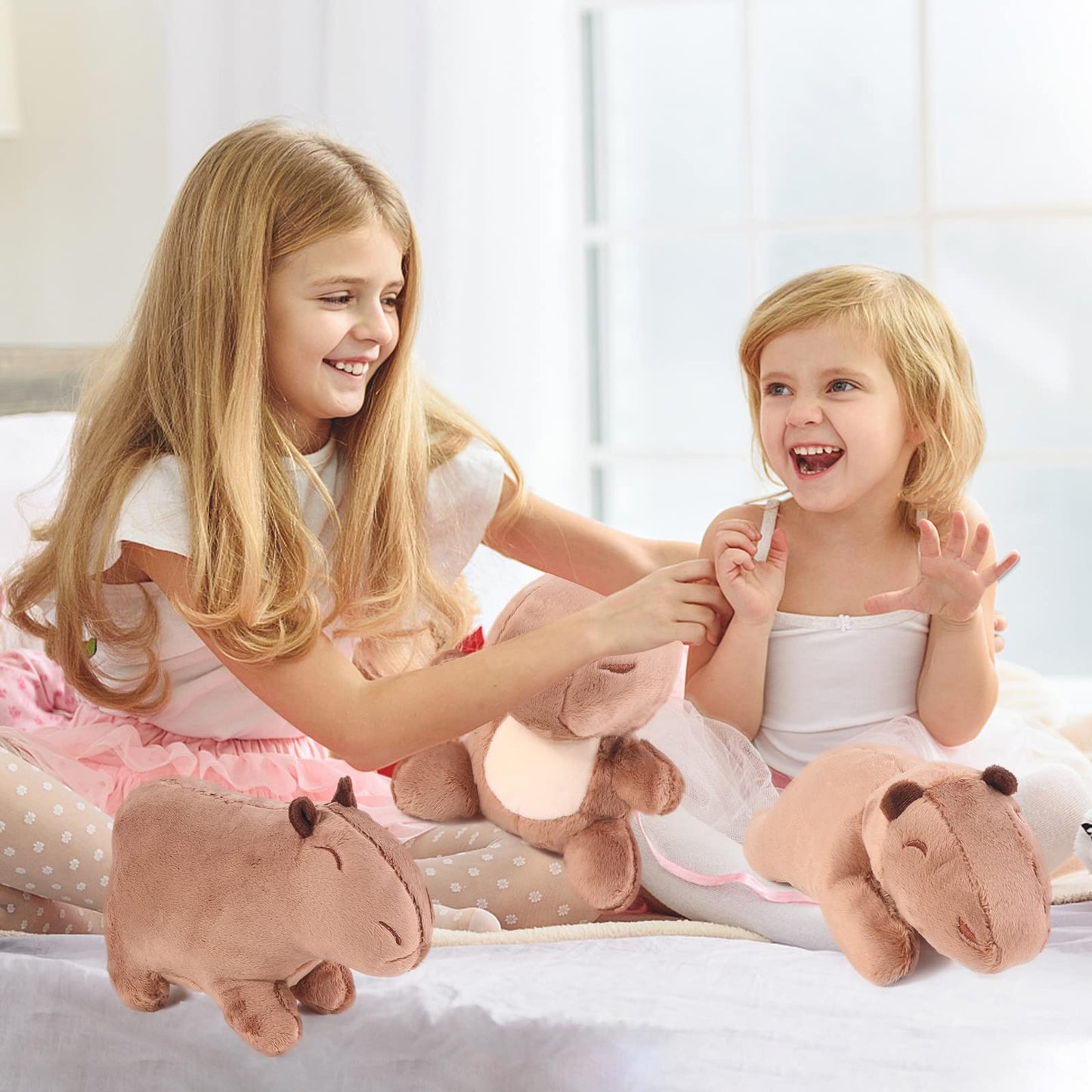 Capybara Plush, Capybara Stuffed Animals 3Pcs, Cute Rodent Capybara Plushie Toys as Gift for Your Kids (Sitting, Standing, Lying)
