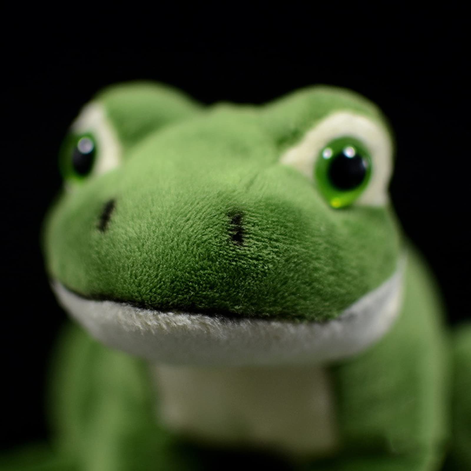 Simulation Frog Plush Toy, Lifelike Green Frog Stuffed Animals Reptilian Plushie Toys