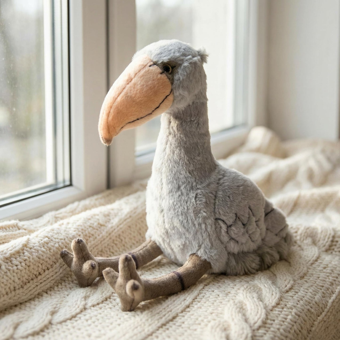 Plush Shoebill Toys Stuffed Animal with 3 Shoebills Baby Stuffed Animals - Big Shoebill Stork Zippers 3 Little Plush Baby Shoebills, Gift for Storks Lovers