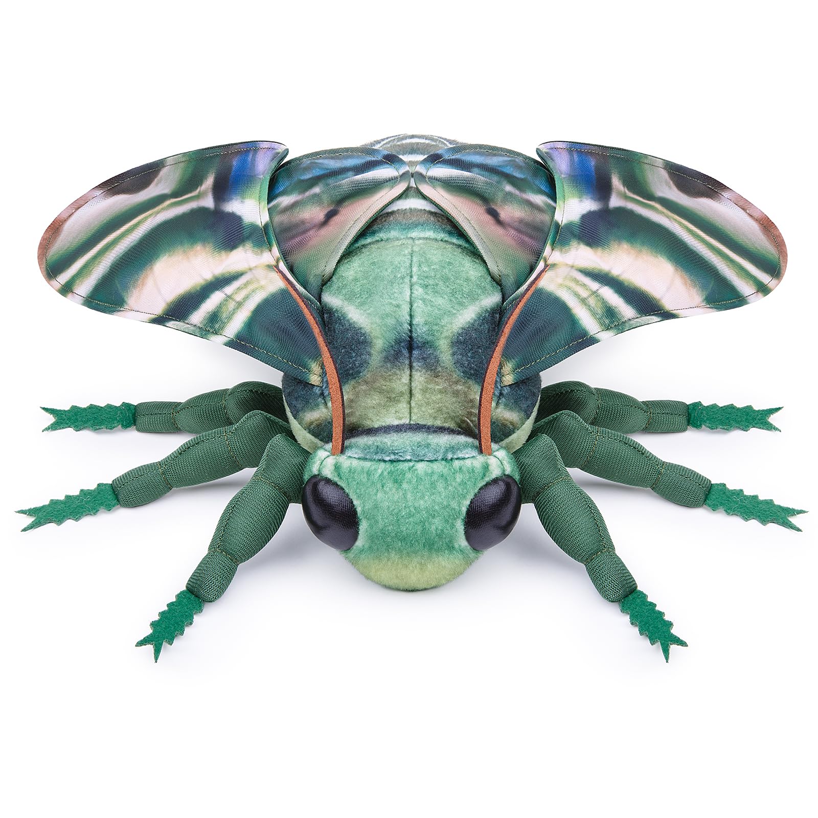 Oleander Hawk-Moth Plush Toy, Realistic Green Oleander Hawk Moth Stuffed Animals 11in