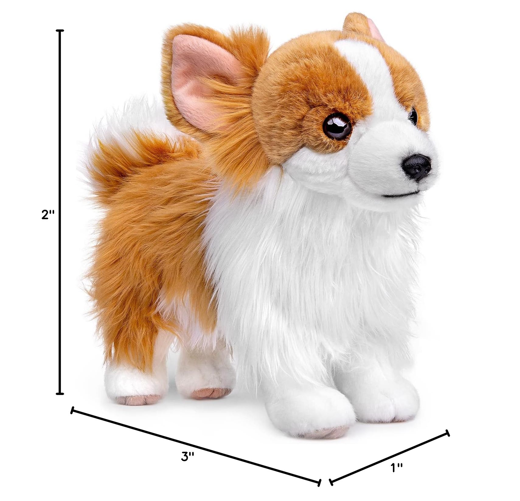 Simulation Pomeranian Plush Toy, Realistic Standing Pomeranian Pet Dog Stuffed Animal Cute Dog Puppy Model Toy