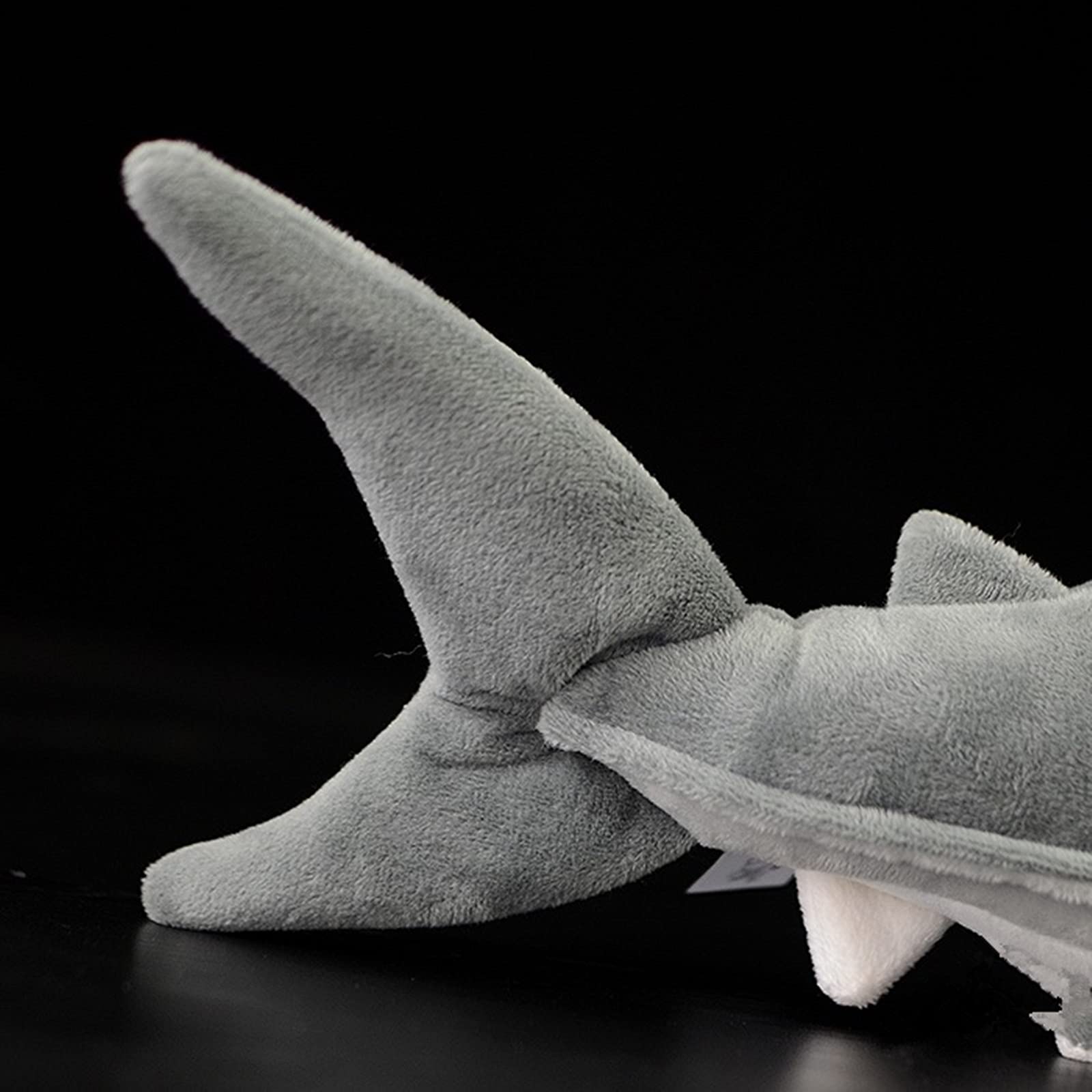 Simulation Great White Shark Plush Toy, Grey Lifelike Long Great White Shark Stuffed Toys