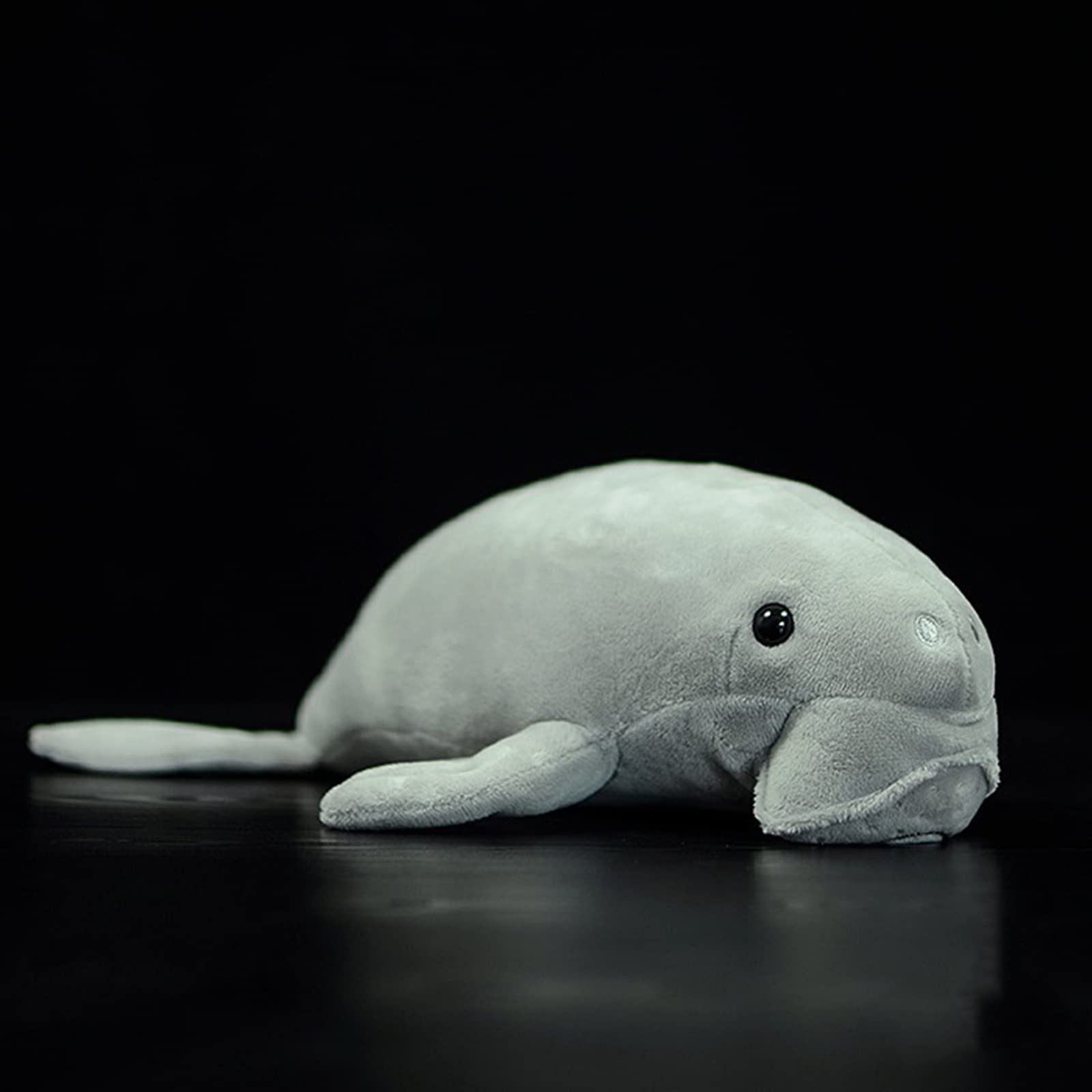 Simulation Manatee Plush Toy, Gray Long Lifelike Dugong Stuffed Toys