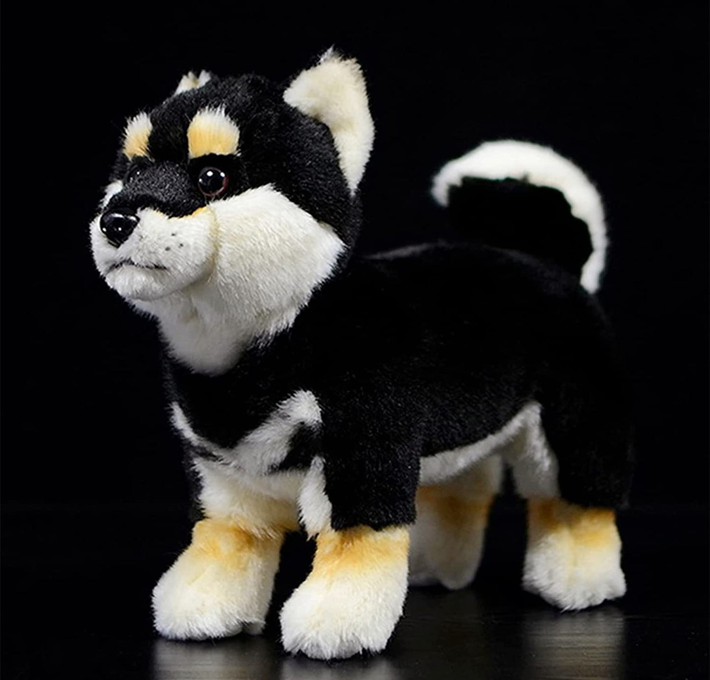 Simulation Shiba Inu Hund Plüschtier, realistisch stehend Shiba Inu Haustier Hund Stofftier süßes Hundewelpenspielzeug