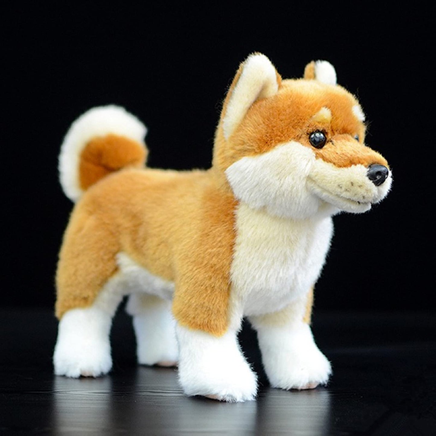Simulation Shiba Inu Hund Plüschtier, realistisch stehend Shiba Inu Haustier Hund Stofftier süßes Hundewelpenspielzeug
