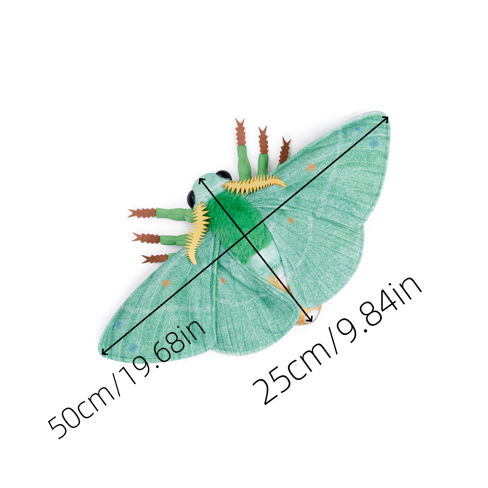 Simulation Emerald Moth Plush Toy, Realistic Emerald Moth Stuffed Animal Children's Toys