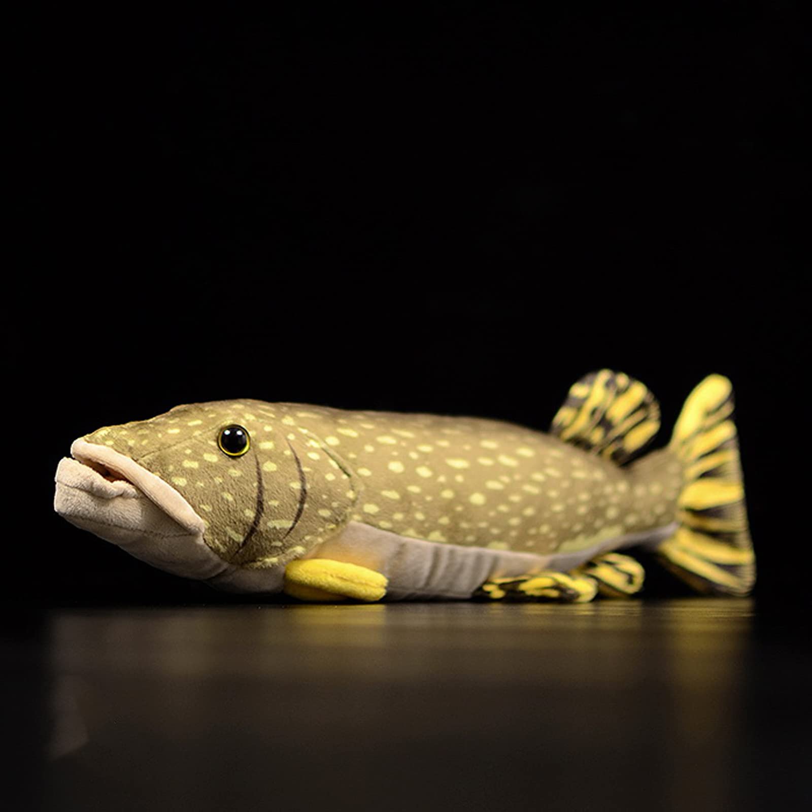 Northern Pike Fish Plush Toy, Simulation Lifelike Depth Ocean Stuffed Animals Pike Plushie Toys