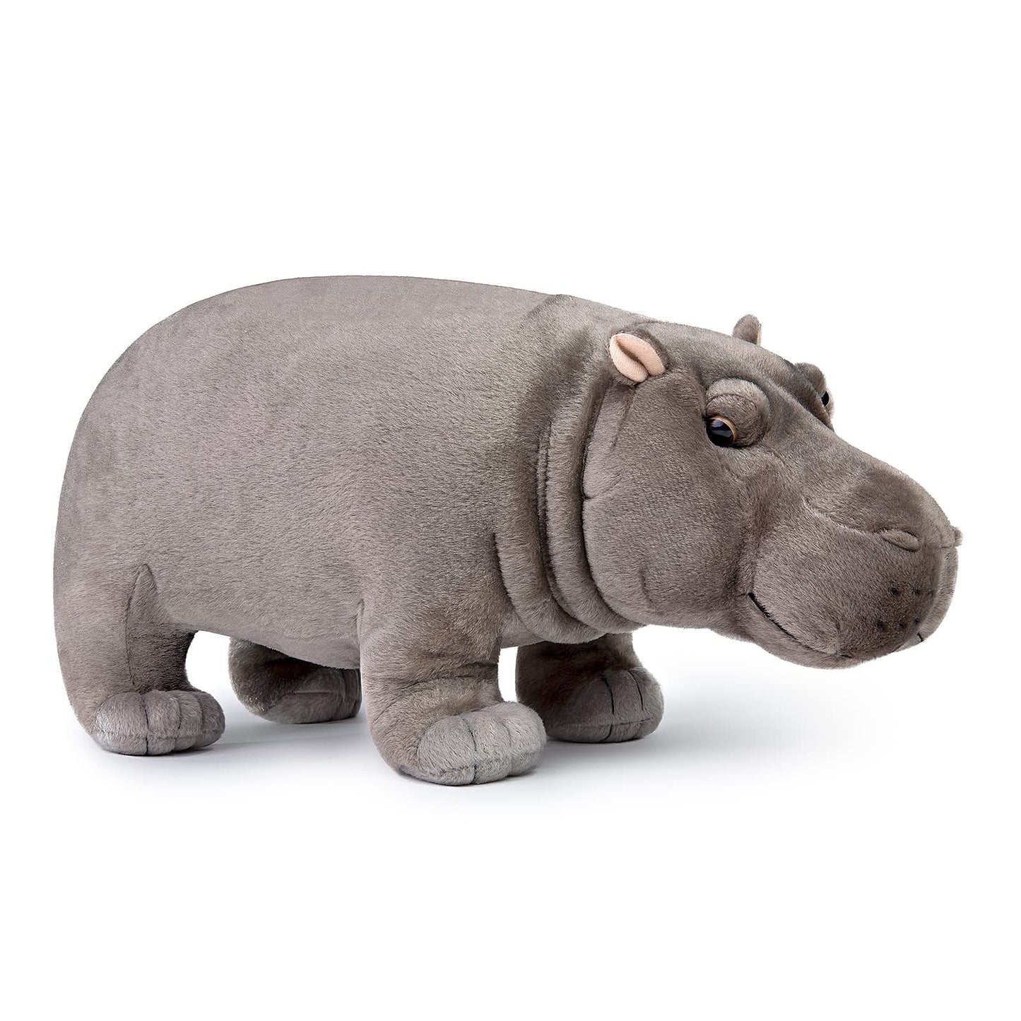 Realistic Hippo Plush Toy, Standing Hippopotamus Stuffed Animal
