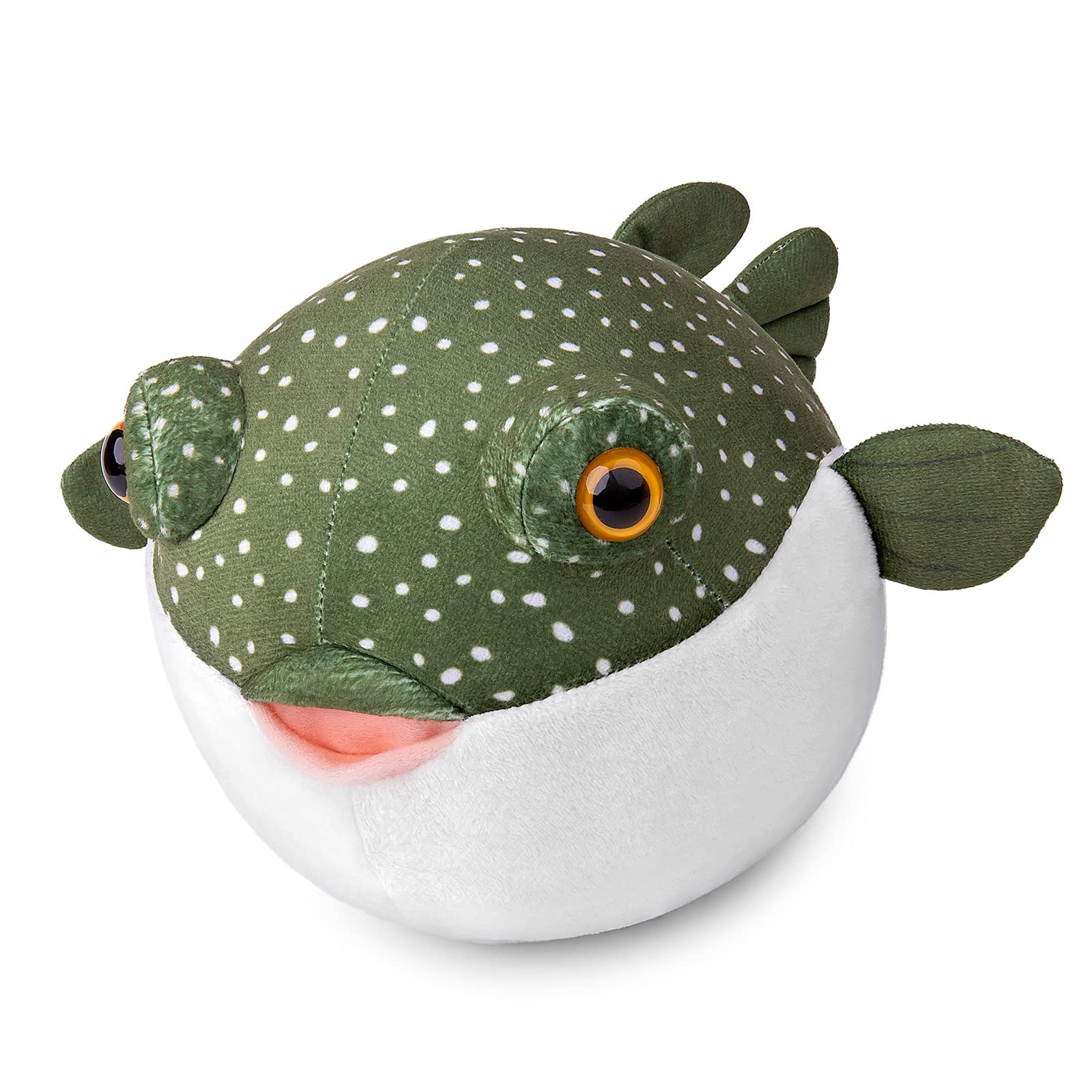 Pufferfish Plush Toy, Lifelike Green Blowfish Plush Toy Lifelike