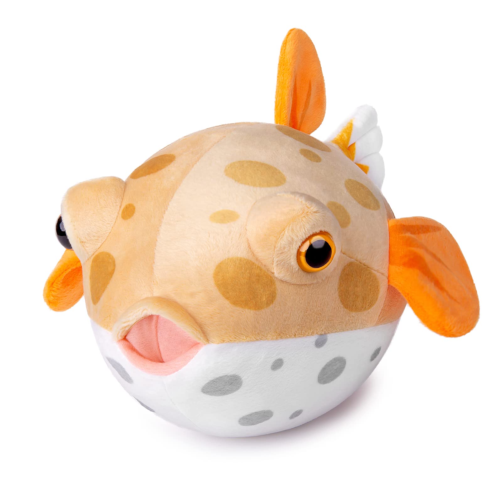 Large Pufferfish Plush Toy, Lifelike 12" Yellow Blowfish Plush Toy Lifelike