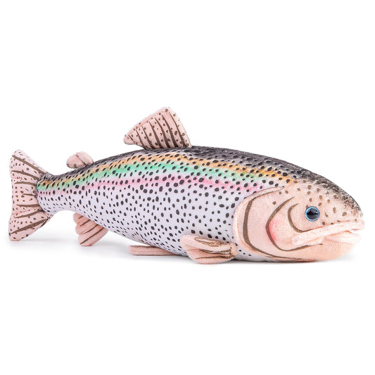 Simulation Regenbogenforelle Plüschtier, realistische bunte Regenbogenforelle Fisch Plüsch Stofftiere